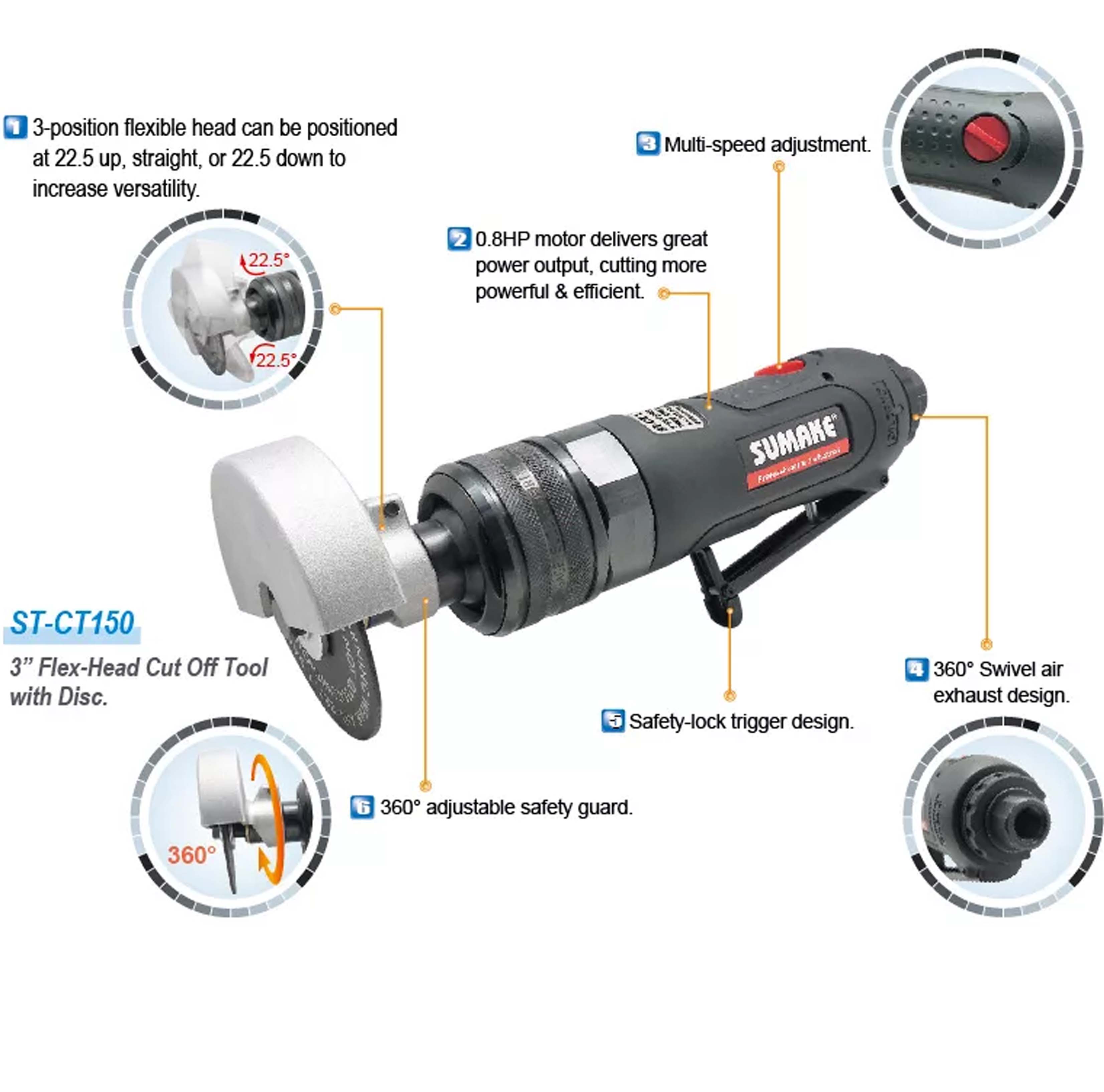 Máy cắt hơi chuyên nghiệp đầu xoay 3 inch Sumake ST-C150