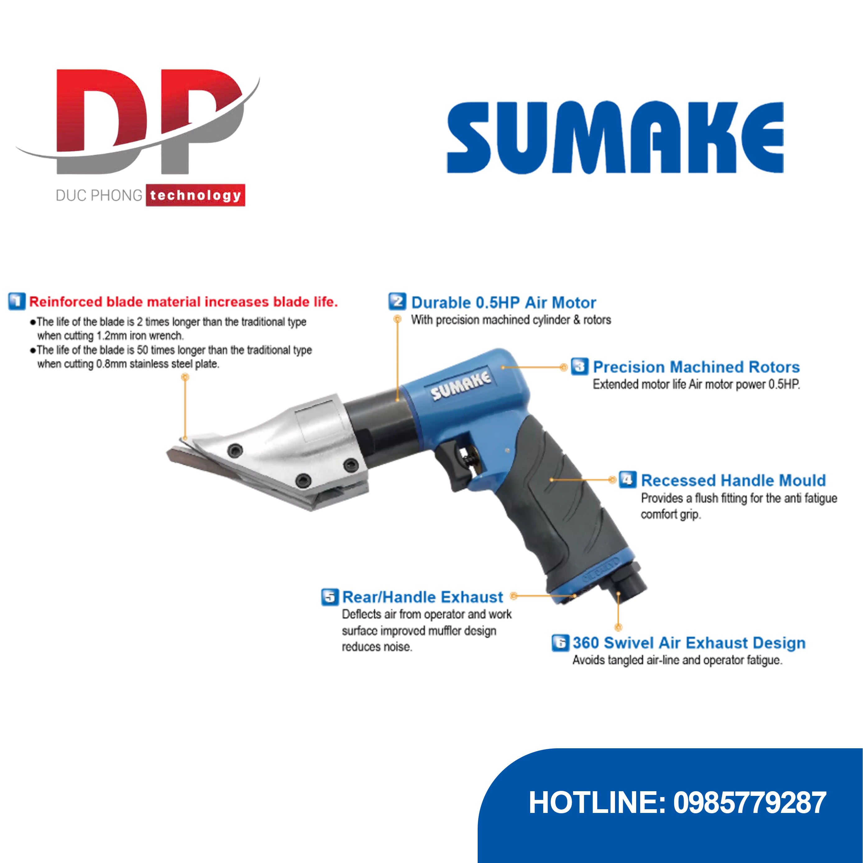 Máy cắt hơi kim loại Sumake ST-M5030B 2.500 vòng/phút