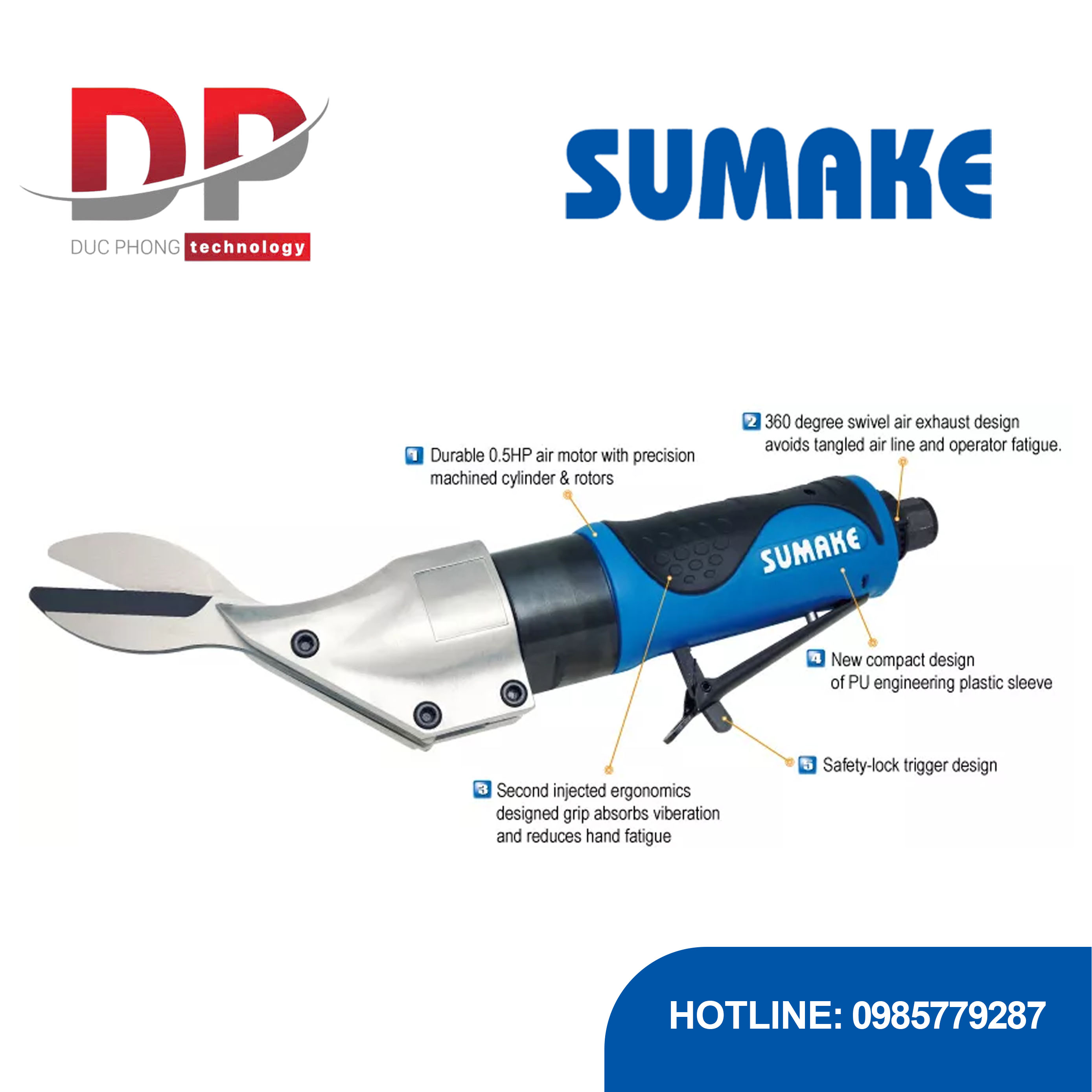 Máy cắt hơi kim loại Sumake 0.5 hp, ST-SR101, 2.500 vòng/phút