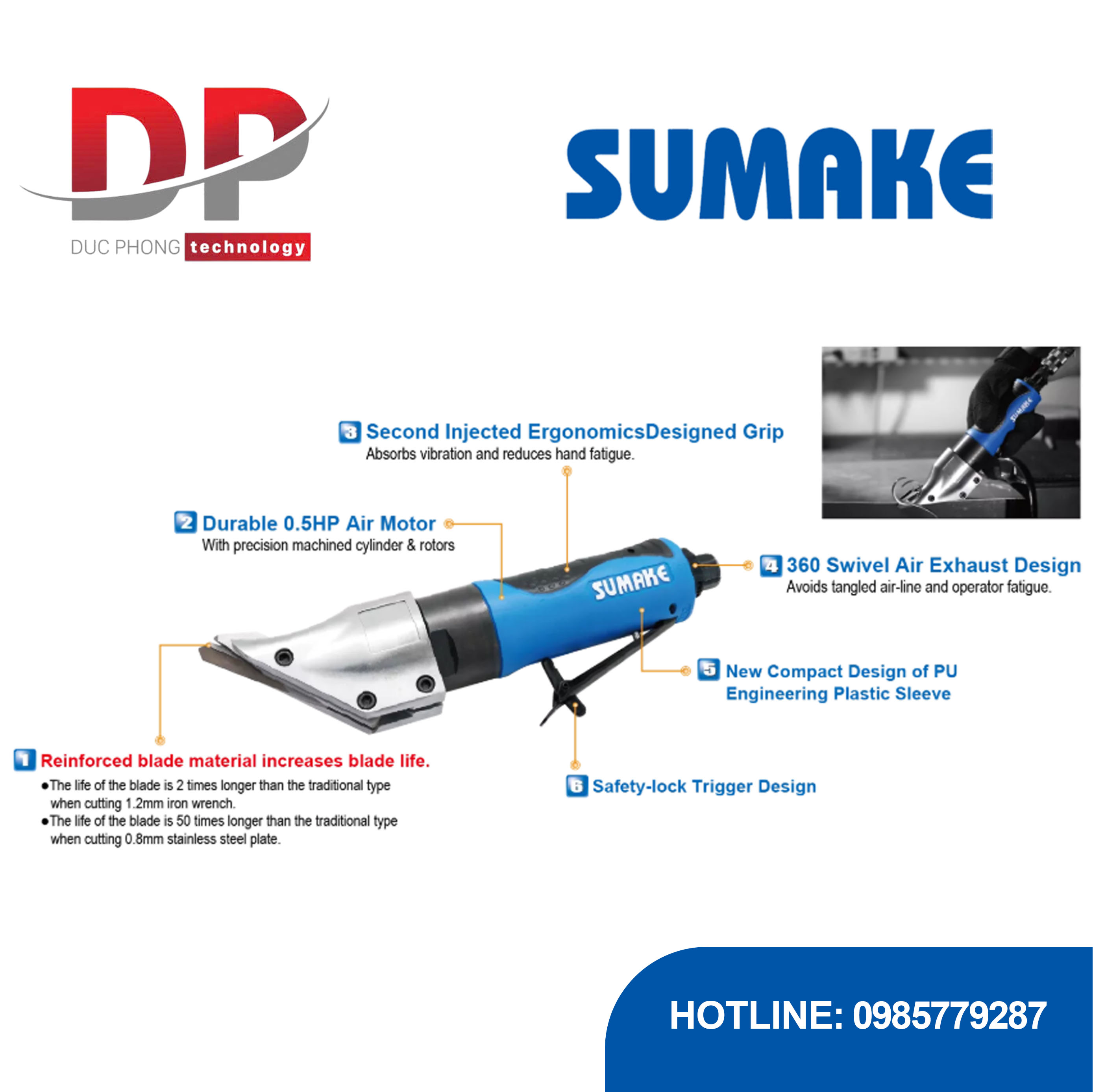 Máy cắt hơi kim loại Sumake ST-SR102 2.500 vòng/phút