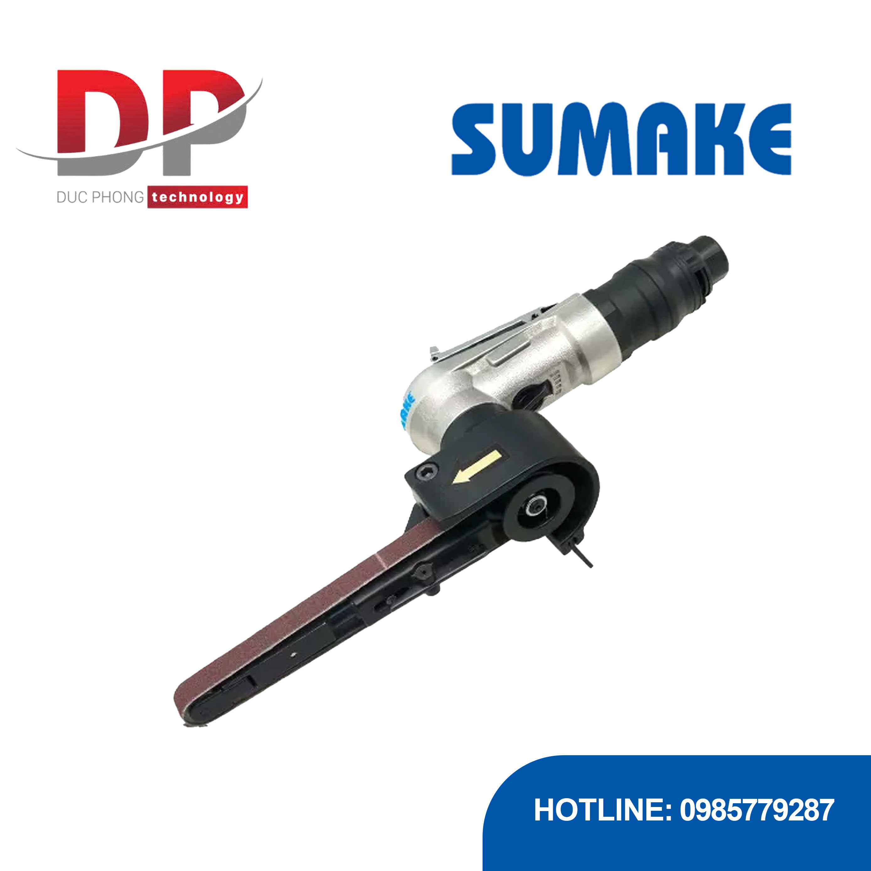 Máy chà nhám hơi dây đai cầm tay mini, 10 x 330 mm, Sumake ST-BS100B