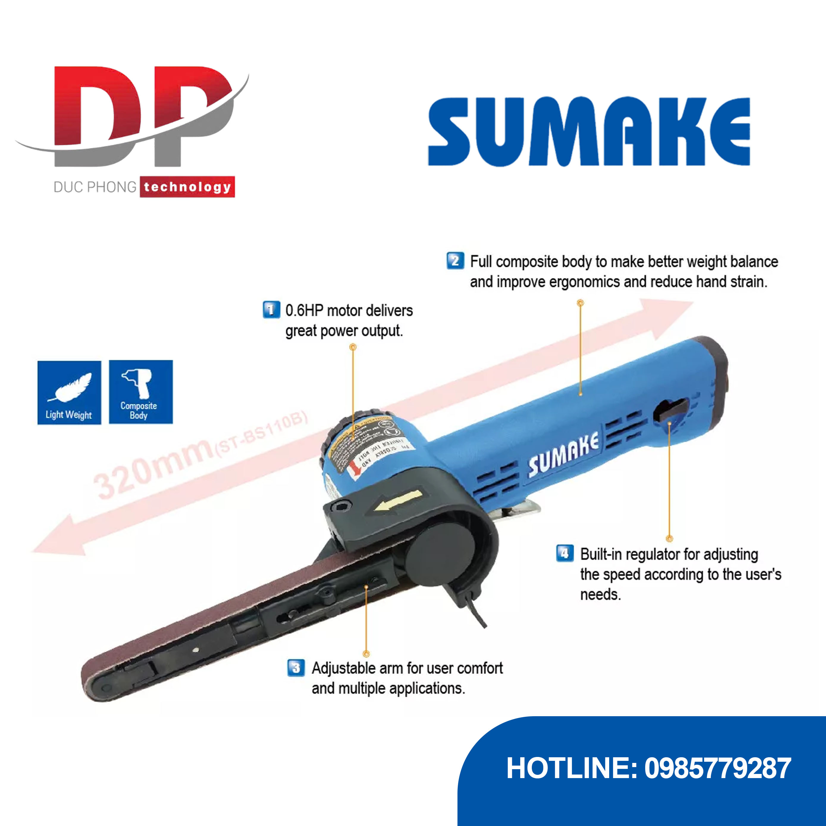 Thông tin sản phẩm máy chà nhám hơi Sumake