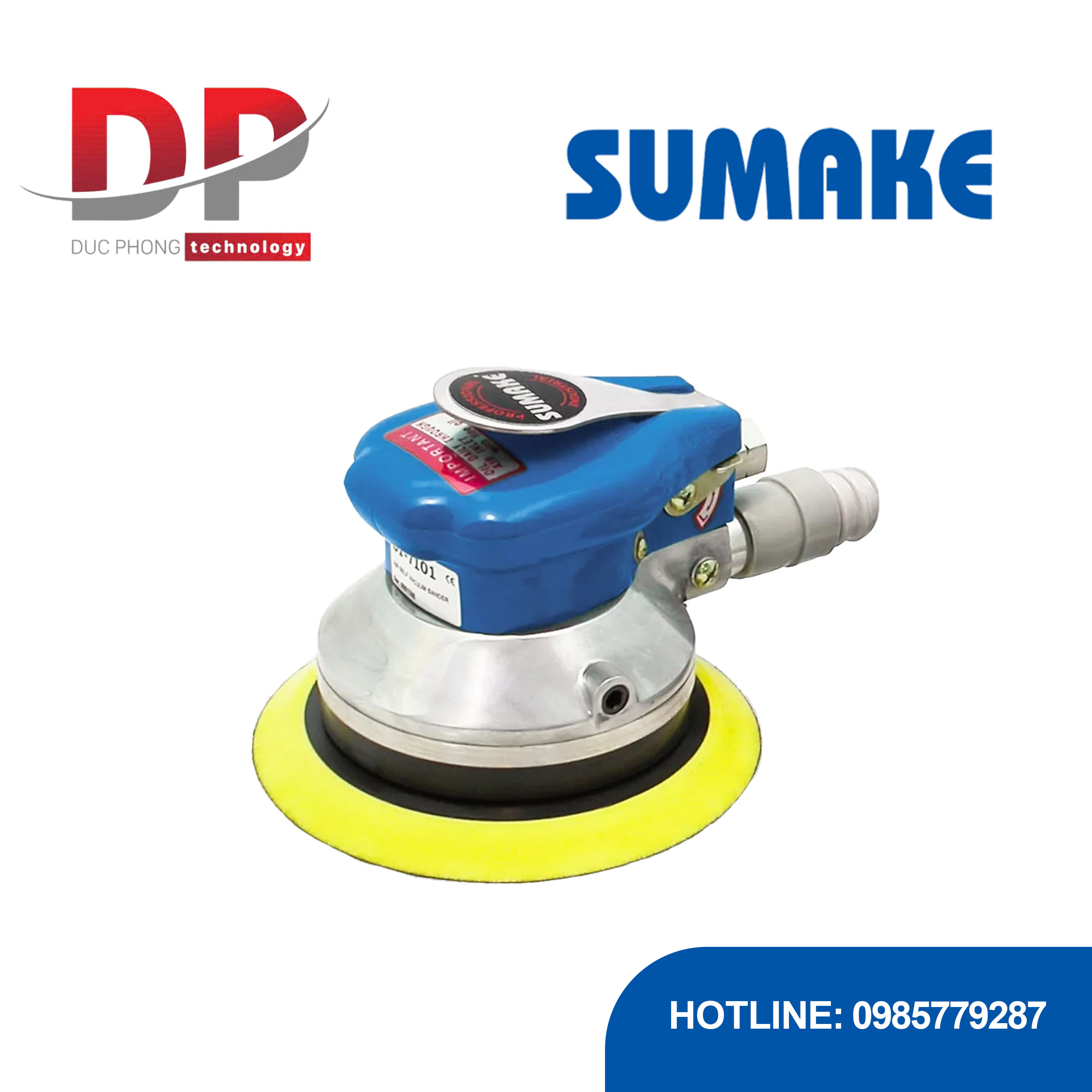 Máy chà nhám hơi tự hút bụi 6 inch, đệm Velcro, Sumake ST-7101