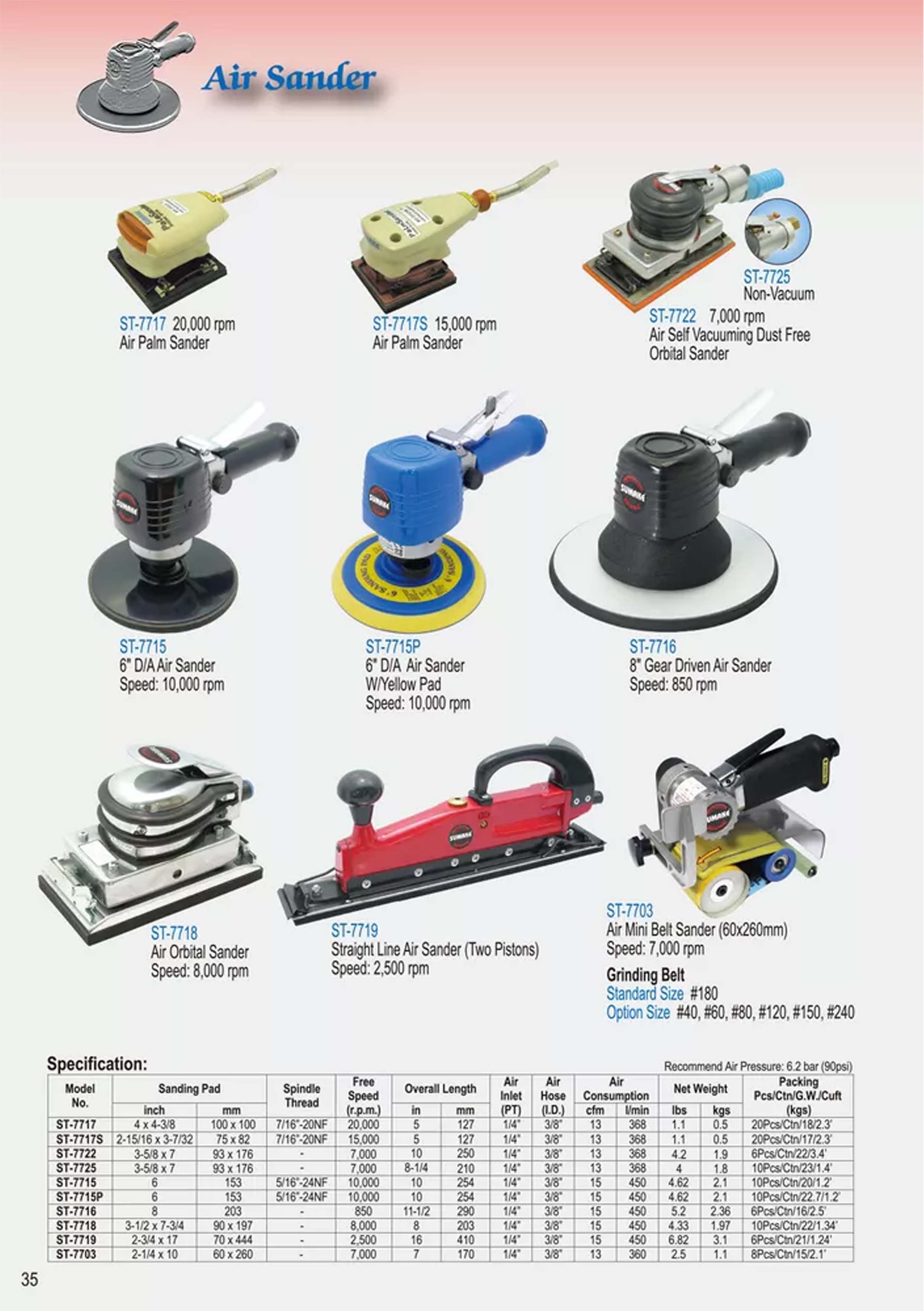 Máy chà nhám hơi tác động kép 6 inch, chất lượng cao, Sumake ST-7715P