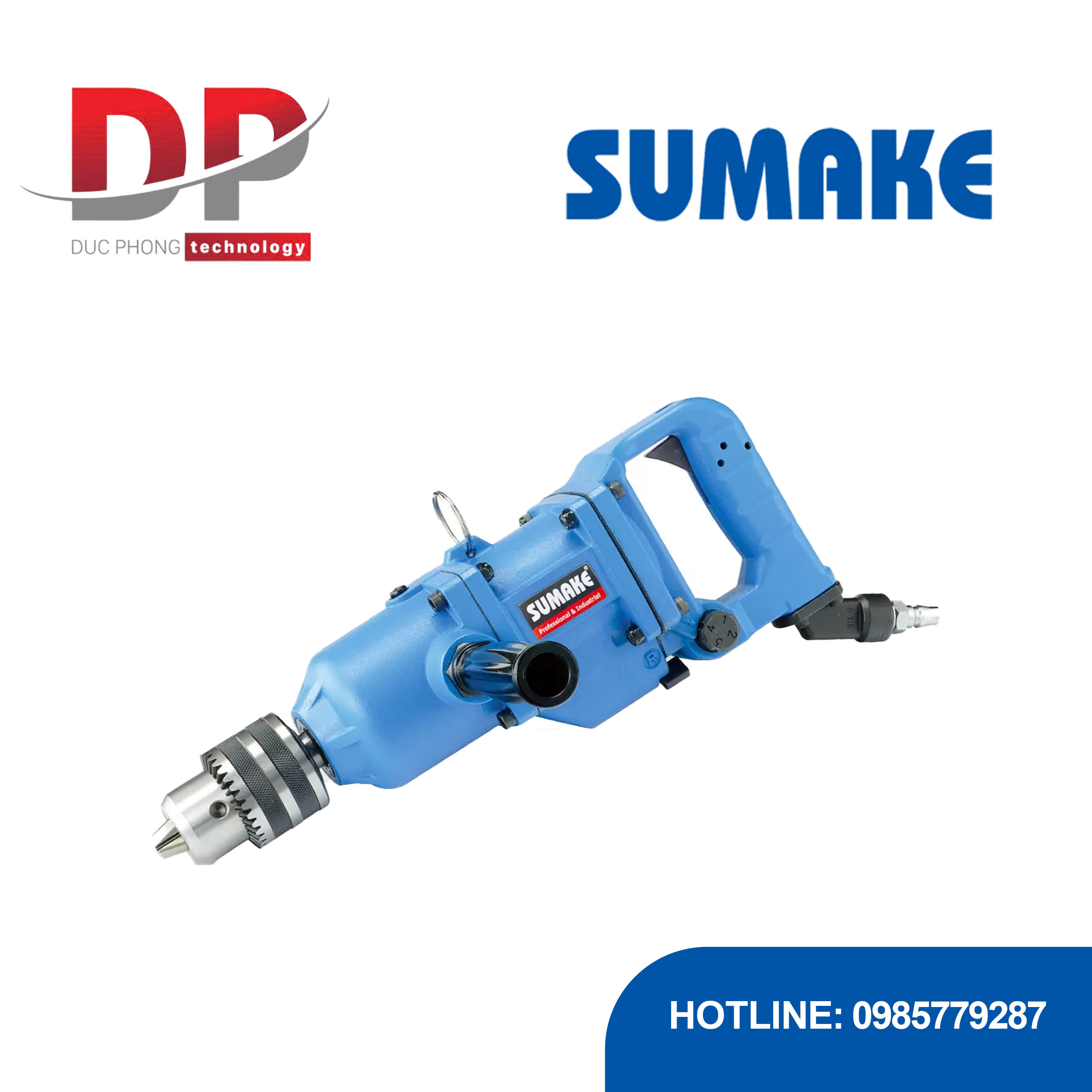 Máy khoan hơi búa đảo chiều 5/8 inch, Sumake, ST-4250