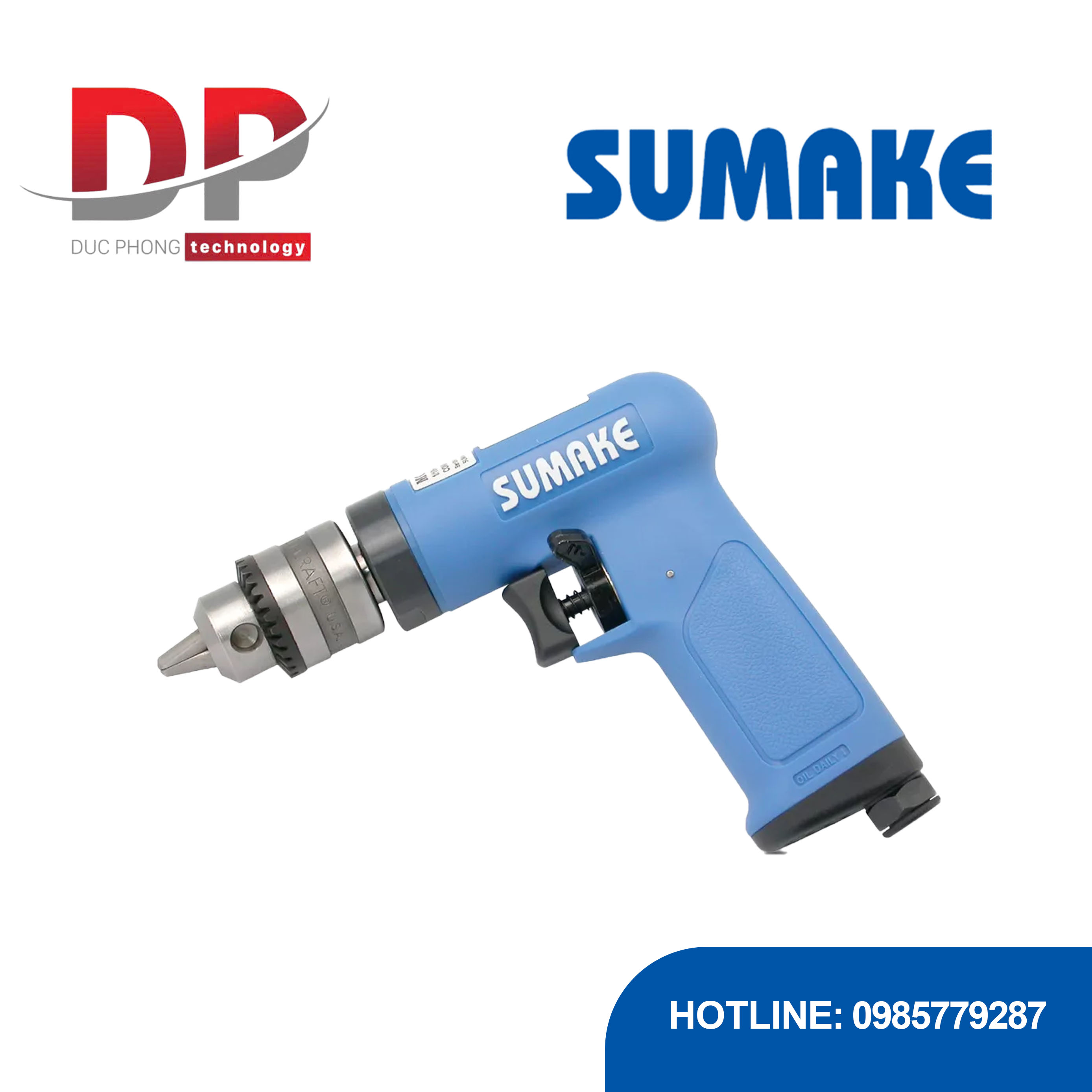 Máy khoan hơi đảo chiều mini, vỏ composite, 1/4 inch, Sumake ST-C212