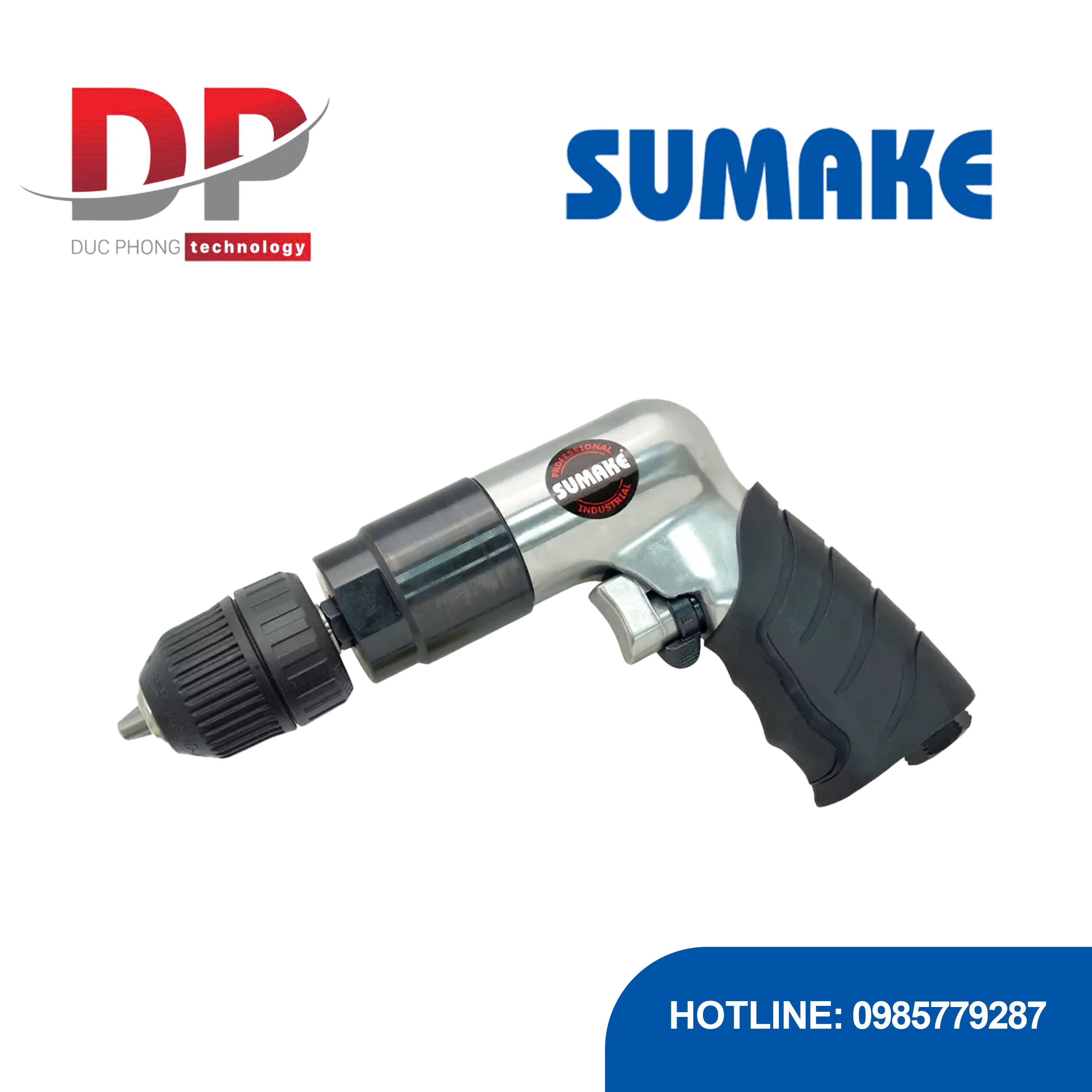 Máy khoan hơi đảo chiều chịu tải nặng, đầu kẹp nhanh 3/8 inch, Sumake, ST-4233C