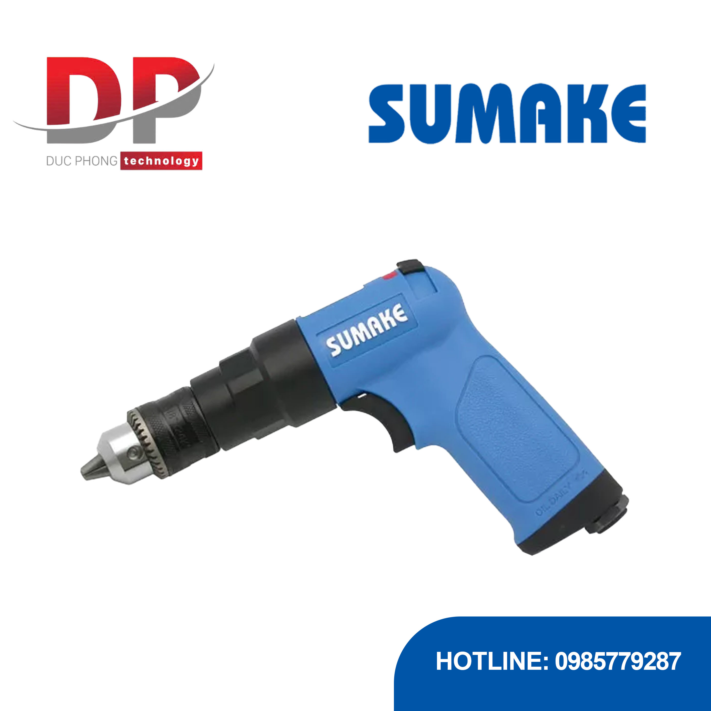 Máy khoan hơi đảo chiều, đầu kẹp 3/8 inch, 0.4HP, Sumake ST-C110