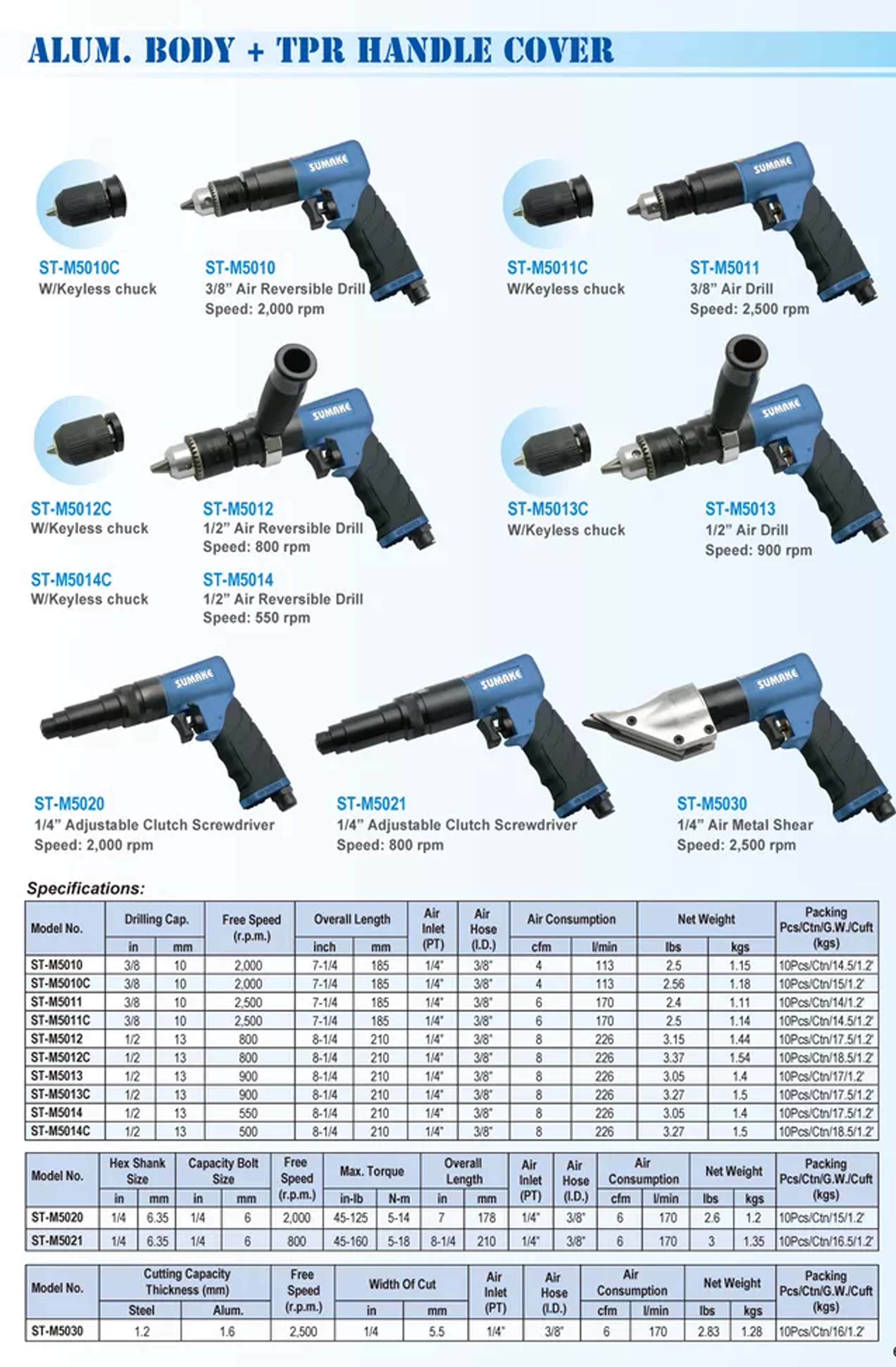 Máy khoan hơi đảo chiều 1/2 inch, Sumake, ST-M5012
