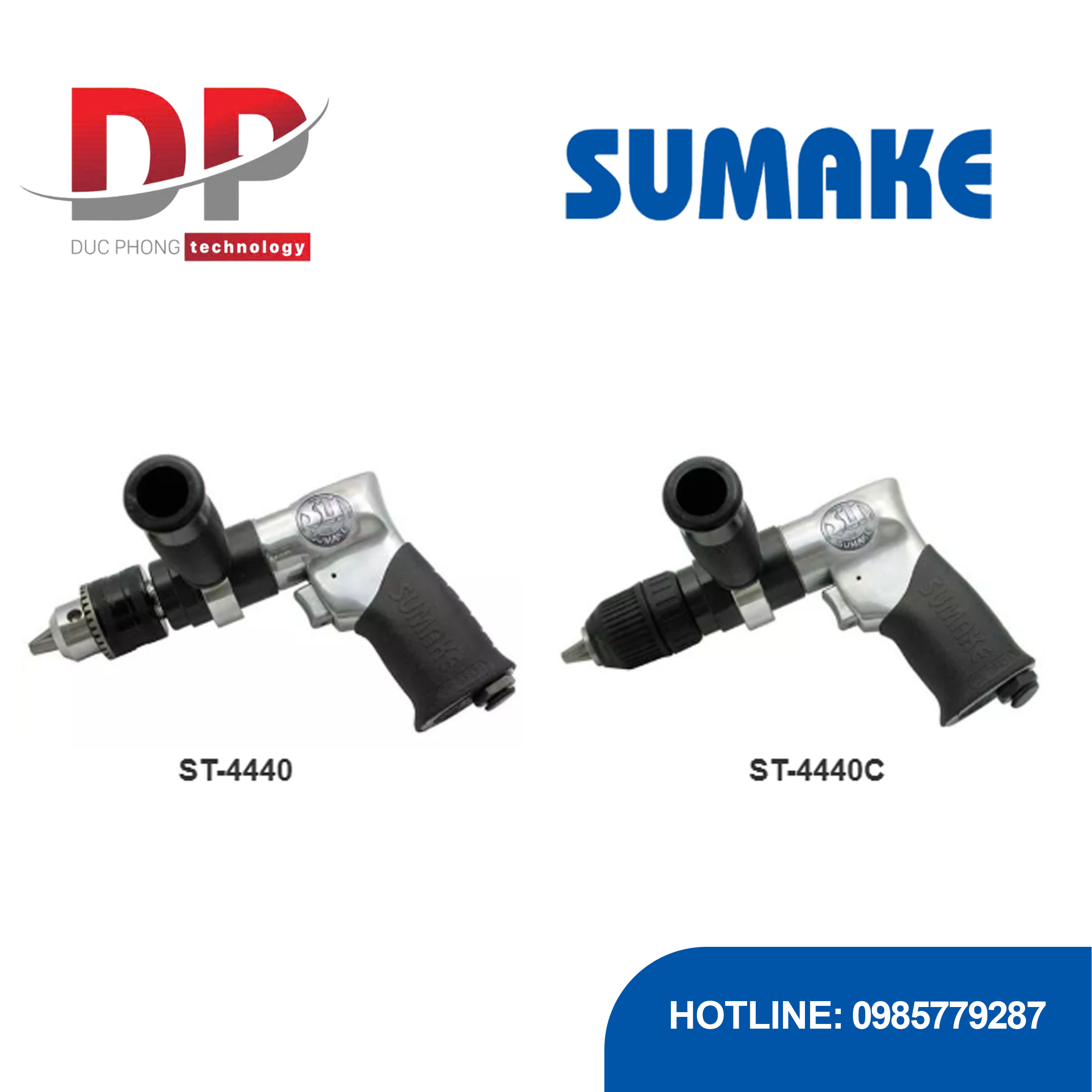 Máy khoan hơi đảo chiều, thay đổi nhanh 1/2 inch, Sumake, ST-4440