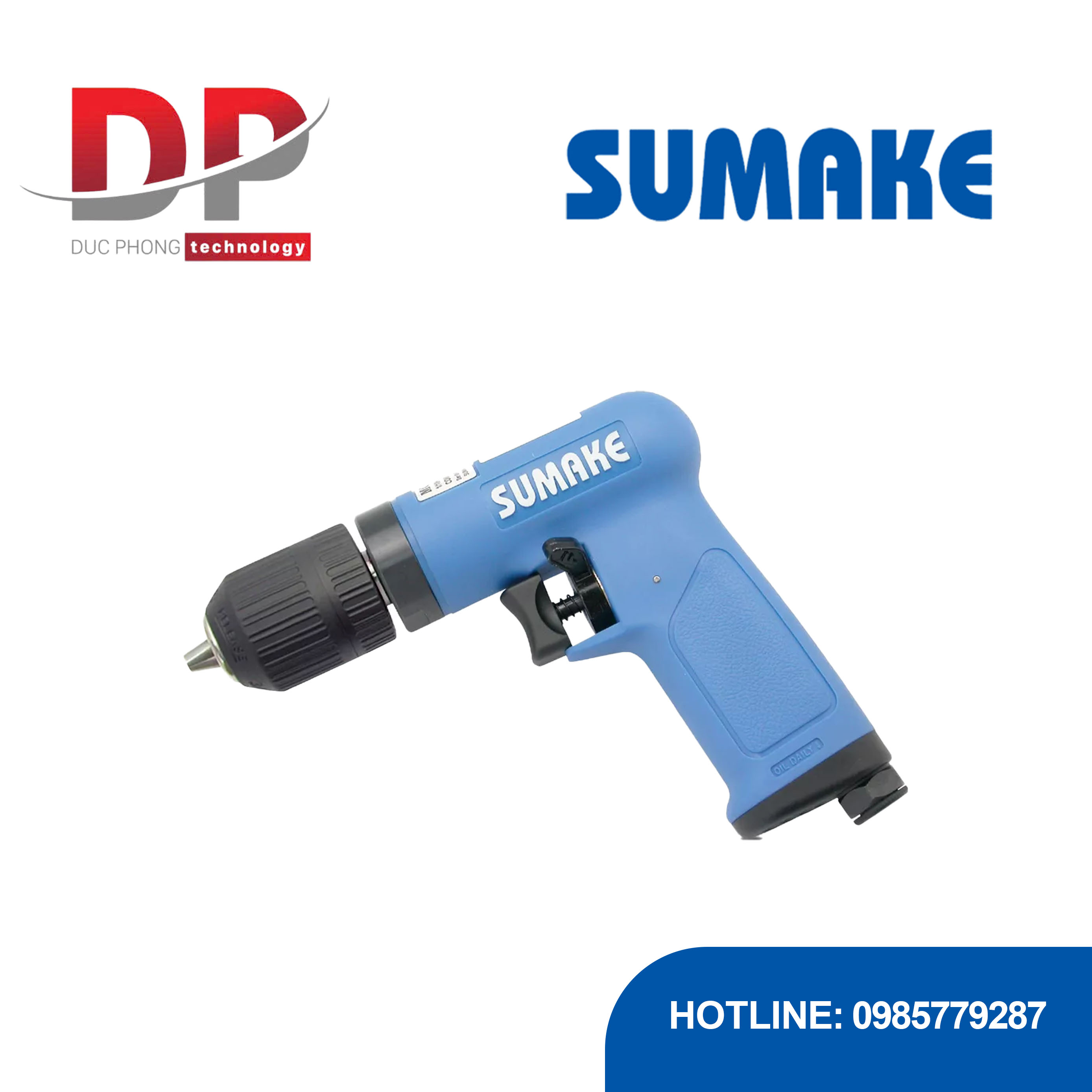 Máy khoan hơi mini, đầu kẹp 3/8 inch không chìa, Sumake ST-C211C