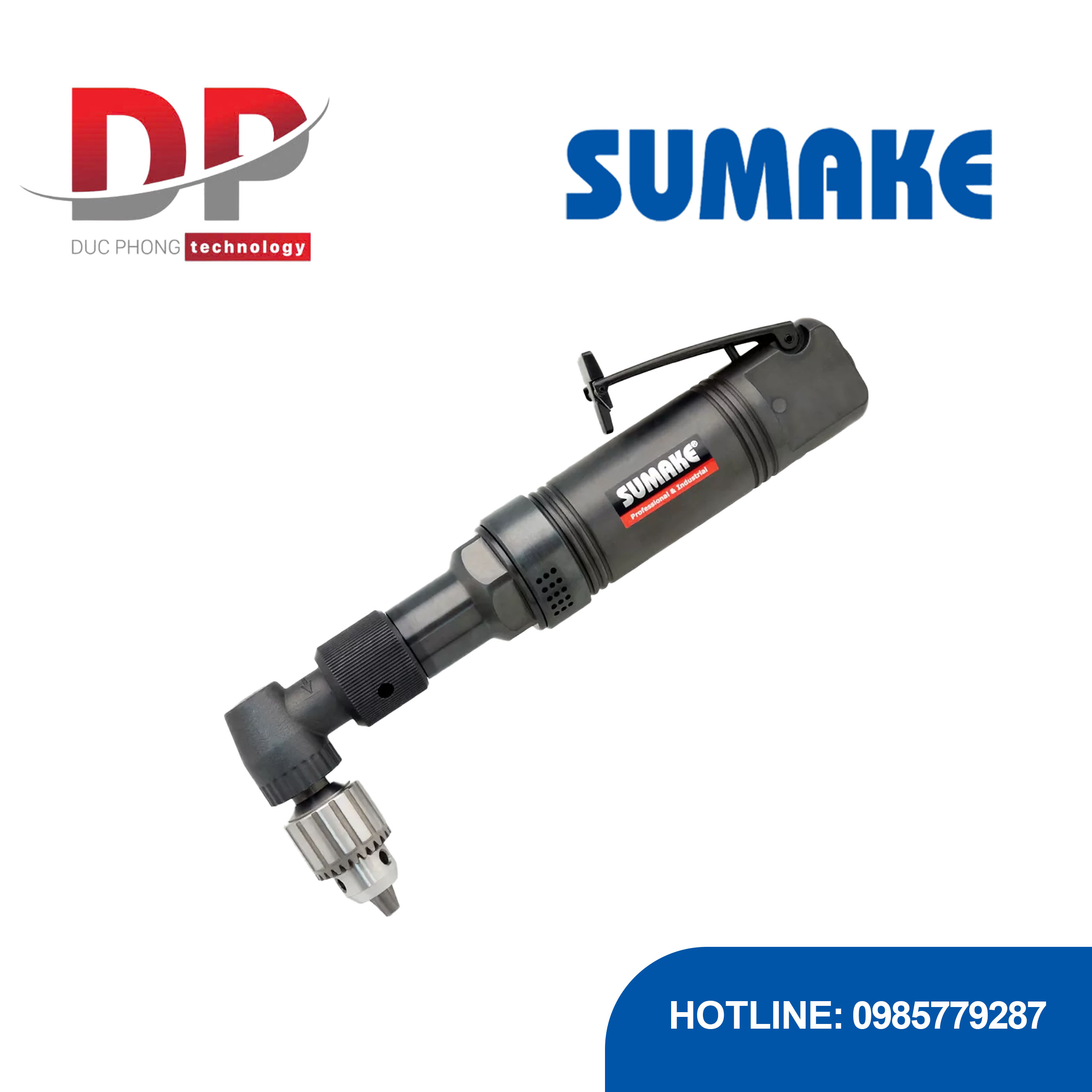 Máy khoan hơi góc tác động, đầu kẹp 1/4 inch, 1.0HP, Sumake ST-4421