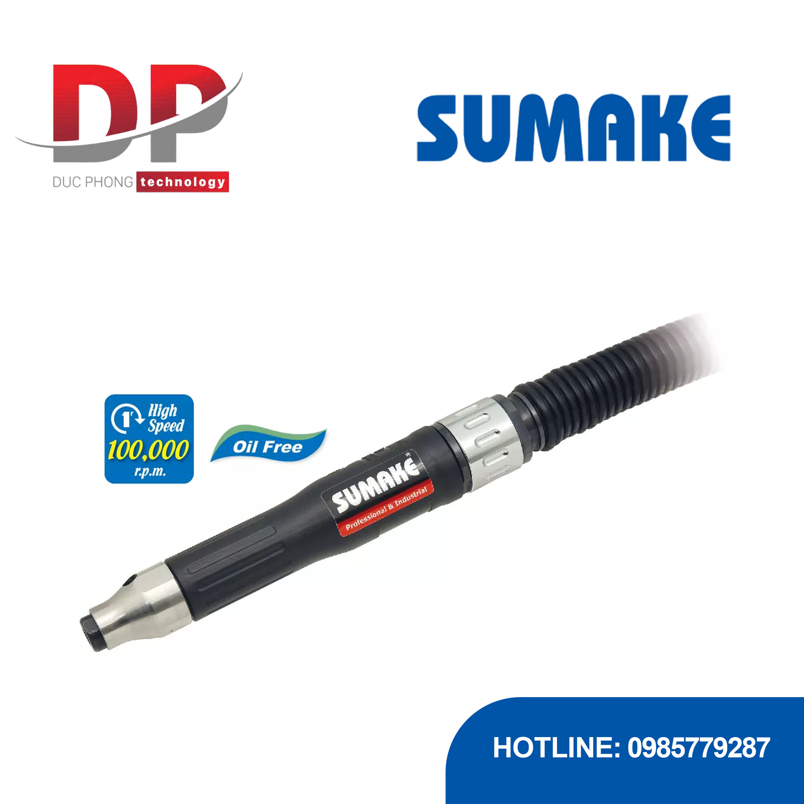 Máy mài hơi siêu nhỏ không dầu 3 mm Sumake ST-MG4003
