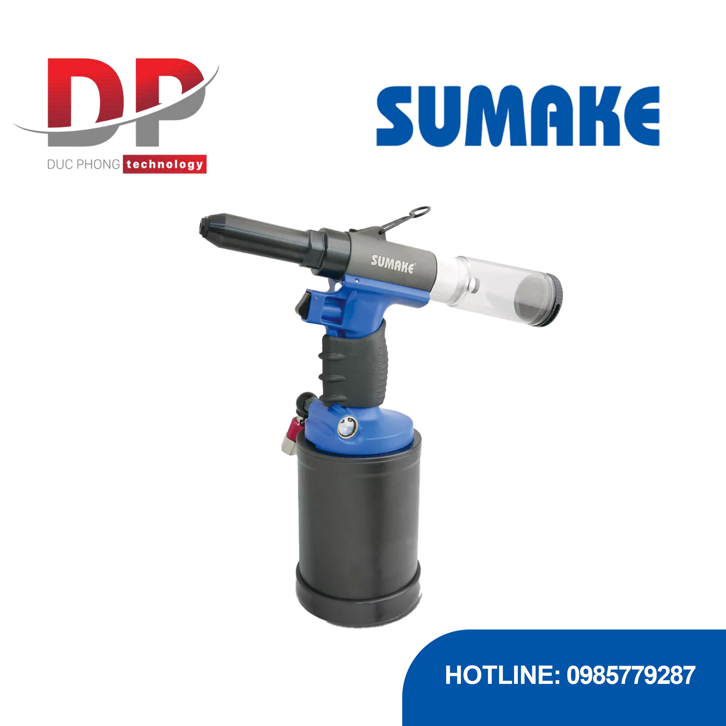 Máy rút đinh tán hơi thủy lực có hút chân không Sumake ST-6240V 1/4 inch