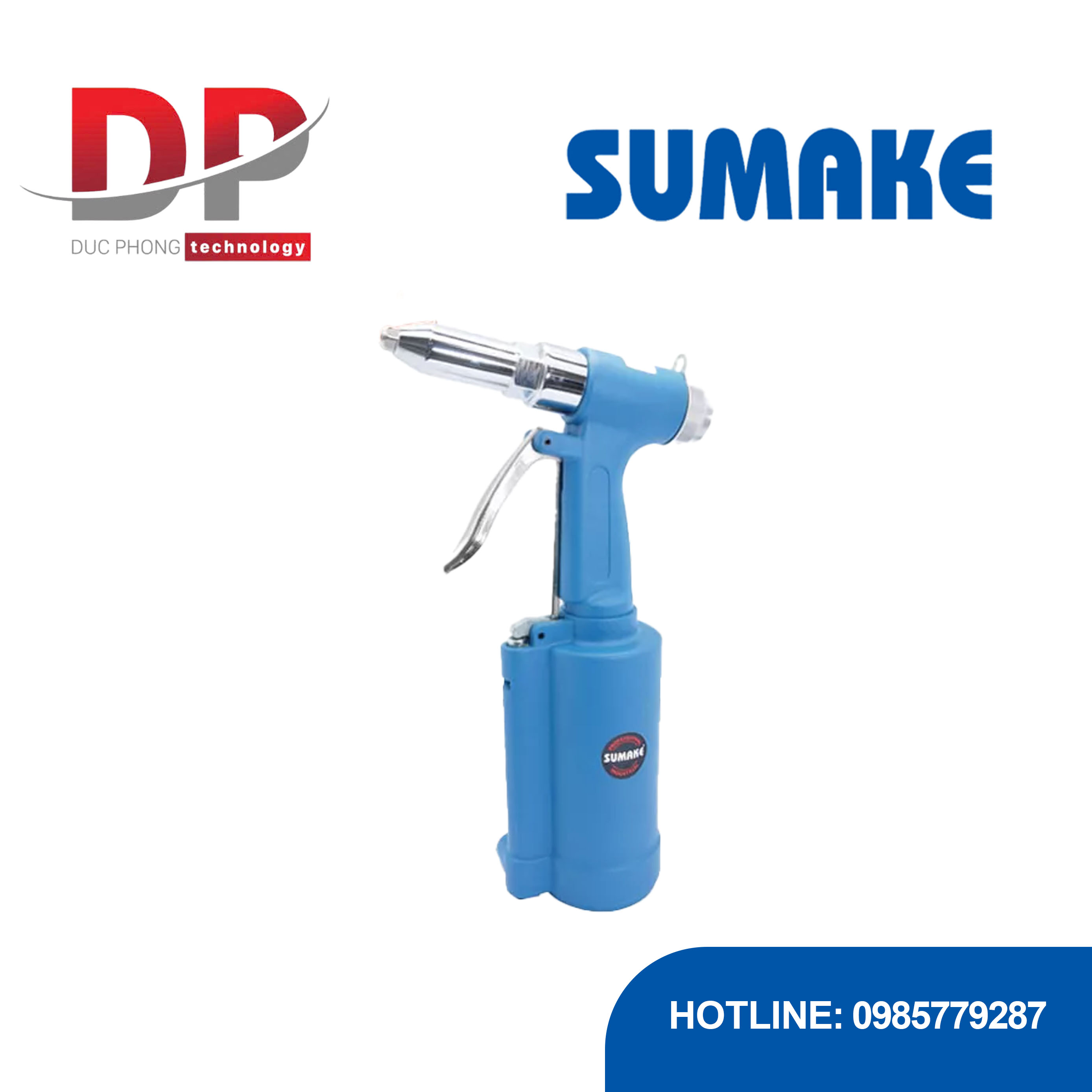 Máy rút đinh tán hơi thủy lực Sumake ST-66151 3/16 inch, lực kéo 900 kgs