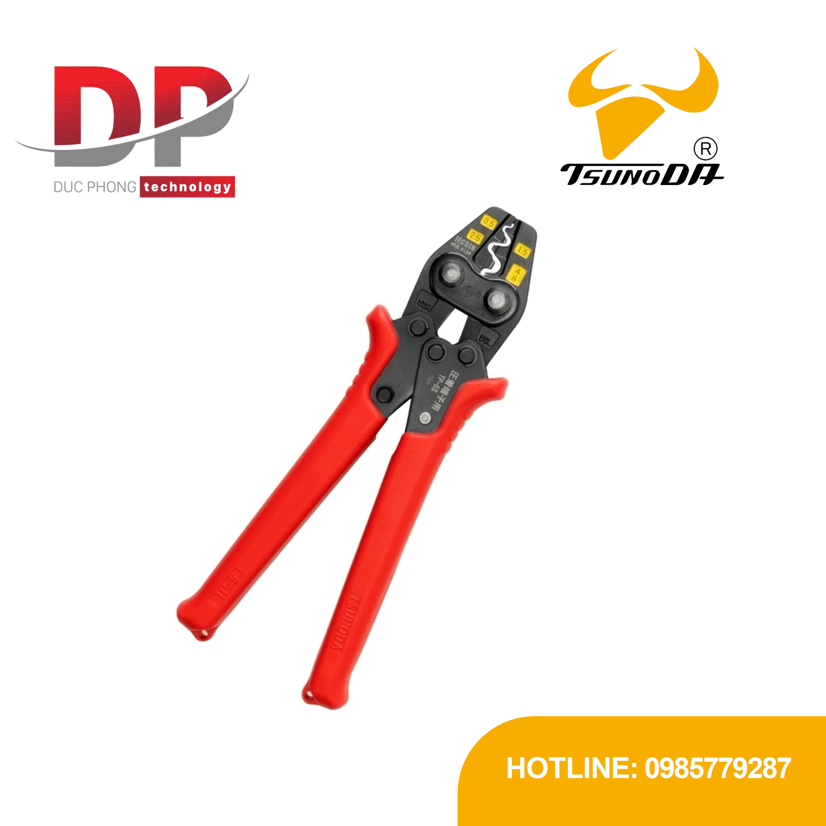 Kìm bấm cos trần và cách điện Tsunoda TP-5S