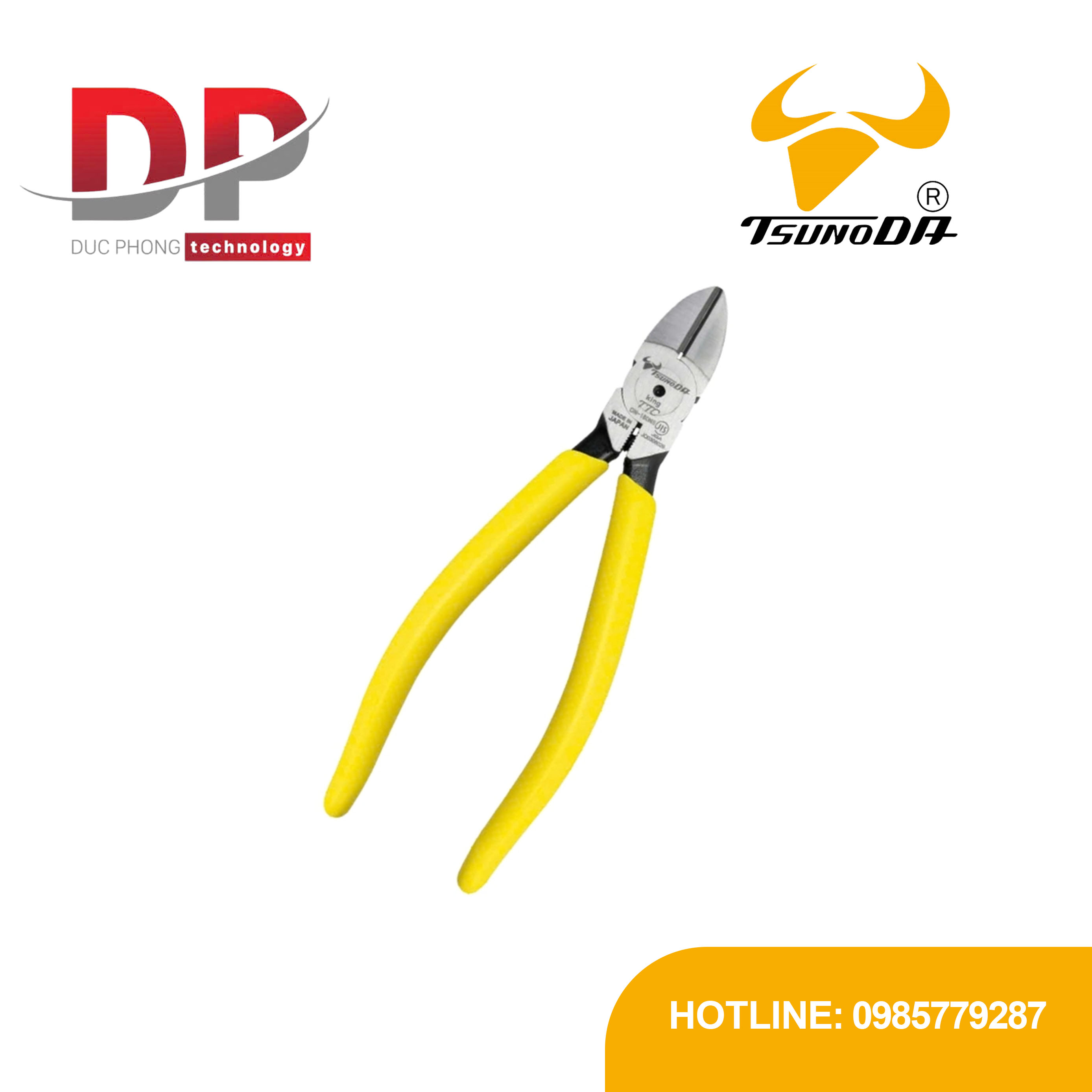 Kìm cắt cạnh 6 inch Tsunoda CN-160NS có lò xo | Cắt dây thép 1.6mm