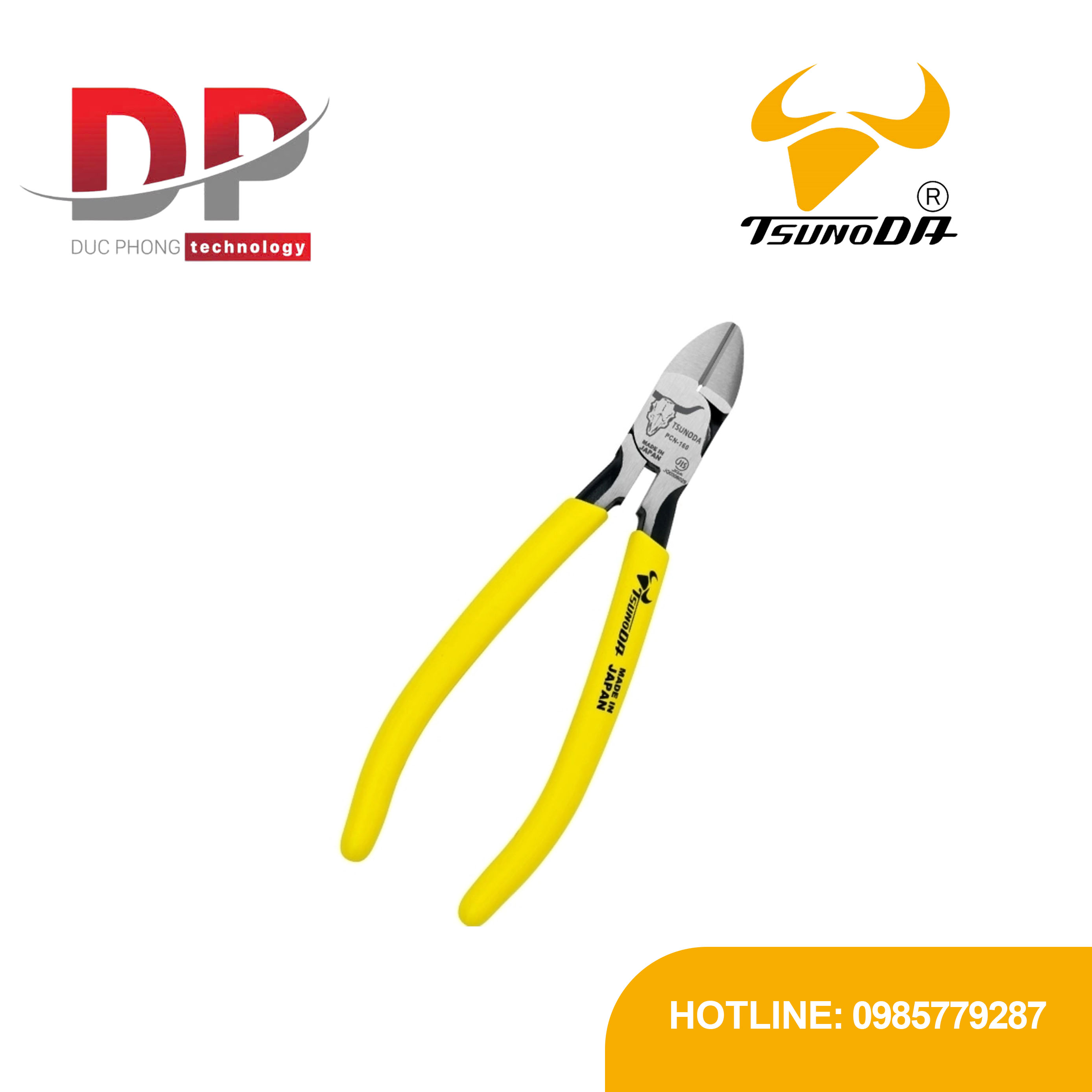 Kìm cắt cạnh cán đúc Tsunoda PCN-160TG 165mm Nhật Bản