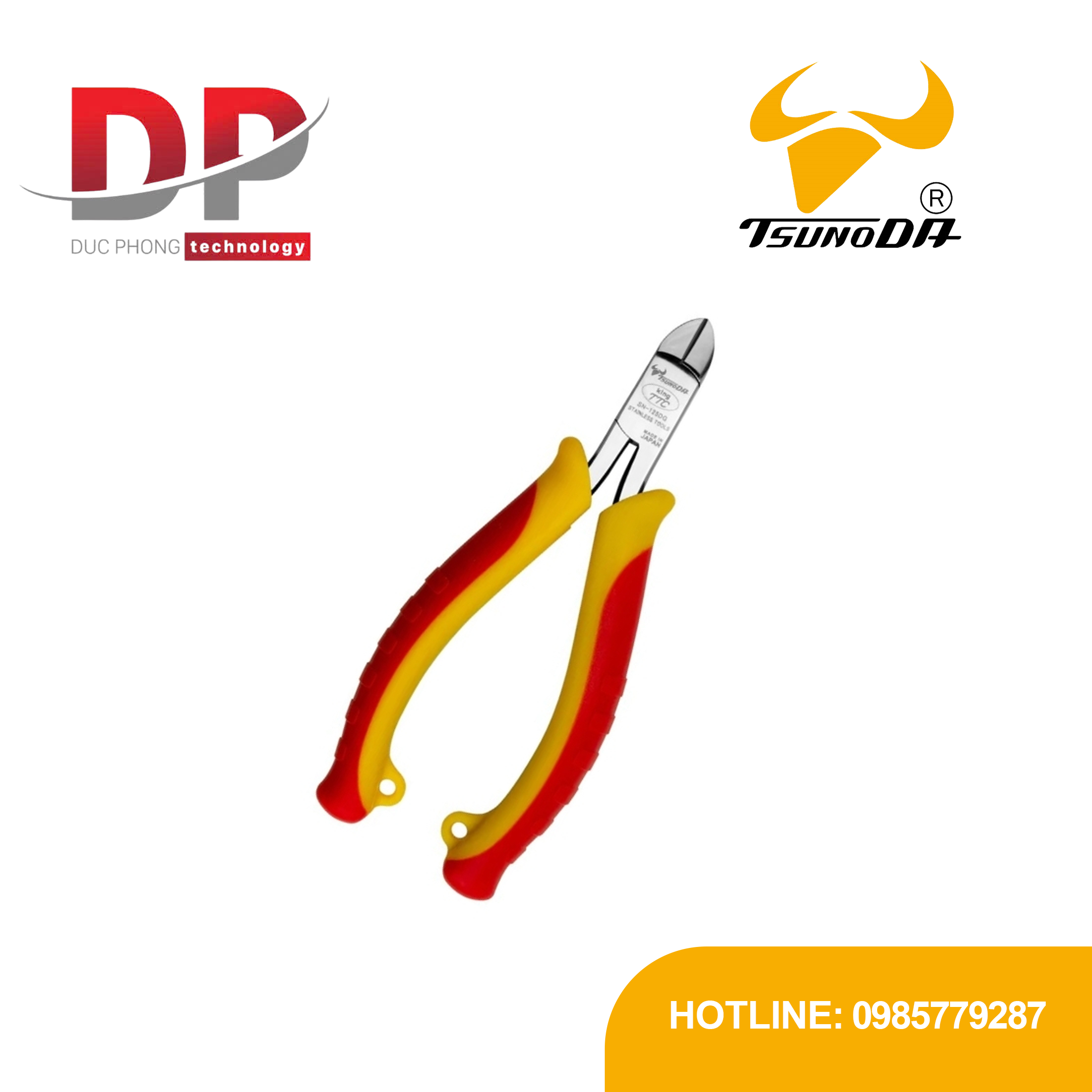 Kìm cắt cạnh thép không gỉ Tsunoda SN-125DG 138 mm