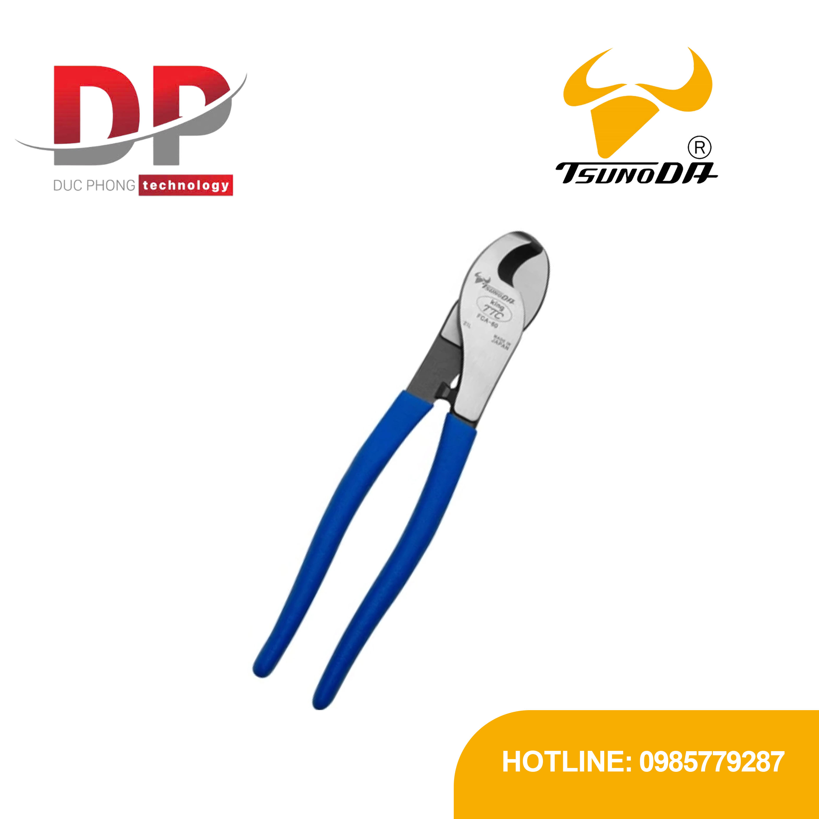 Kìm cắt cáp 250mm Tsunoda FCA-60 | Kìm cắt dây điện Nhật Bản chính hãng