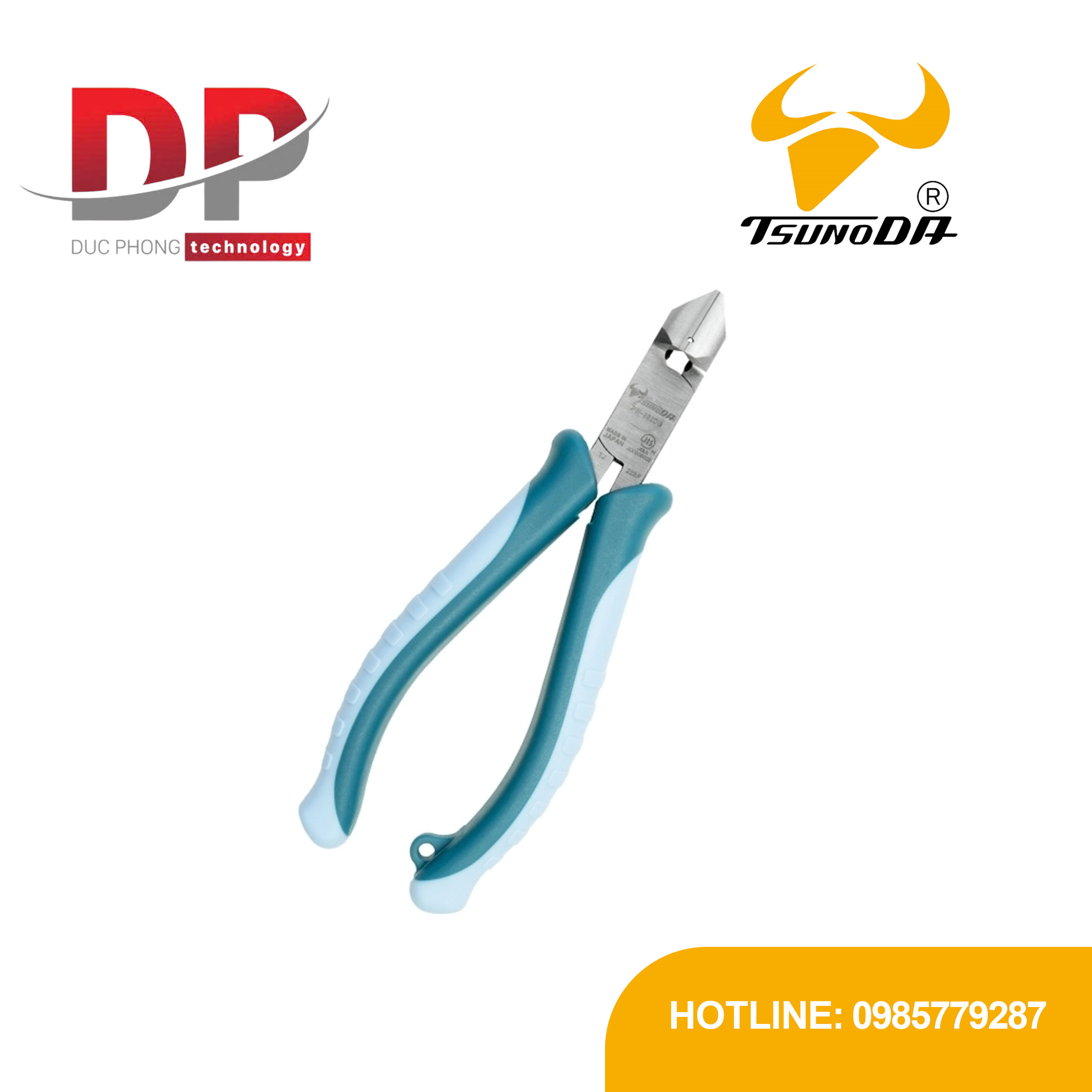 Kìm cắt chéo cạnh xiên khớp hộp Tsunoda PW-352DG 150mm