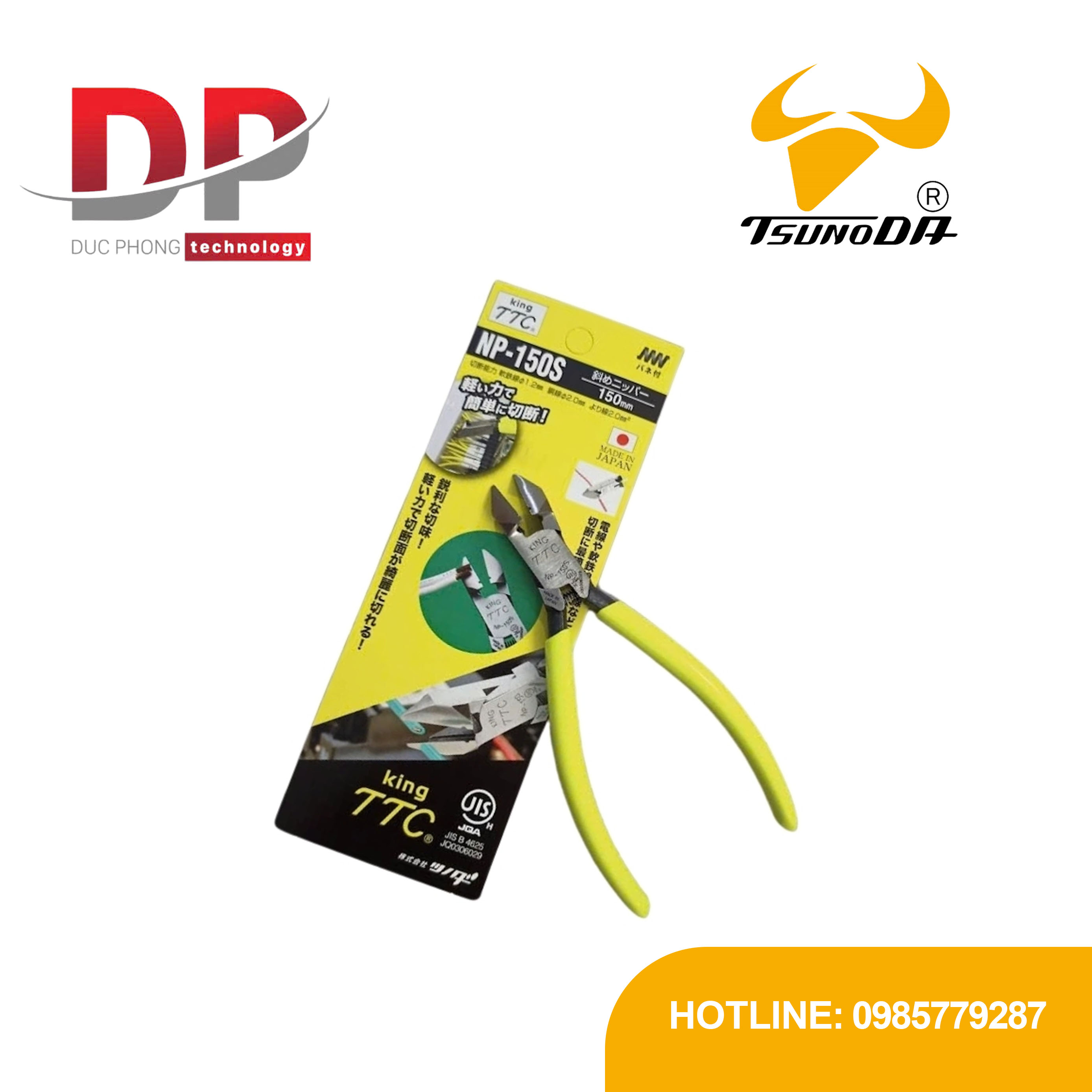 Kìm cắt chéo có lỗ tuốt dây Tsunoda NP-150S 155mm Nhật Bản