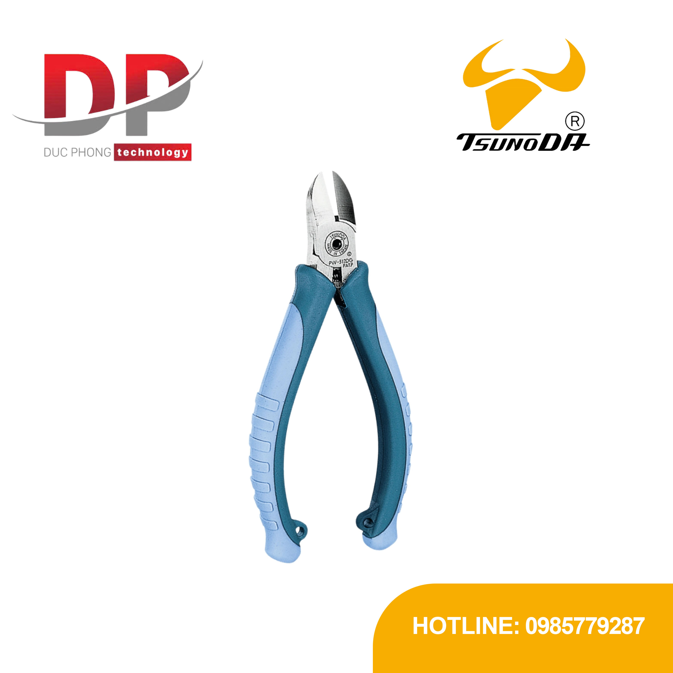 Kìm cắt chéo tác động mạnh Tsunoda PW-301DG 130mm