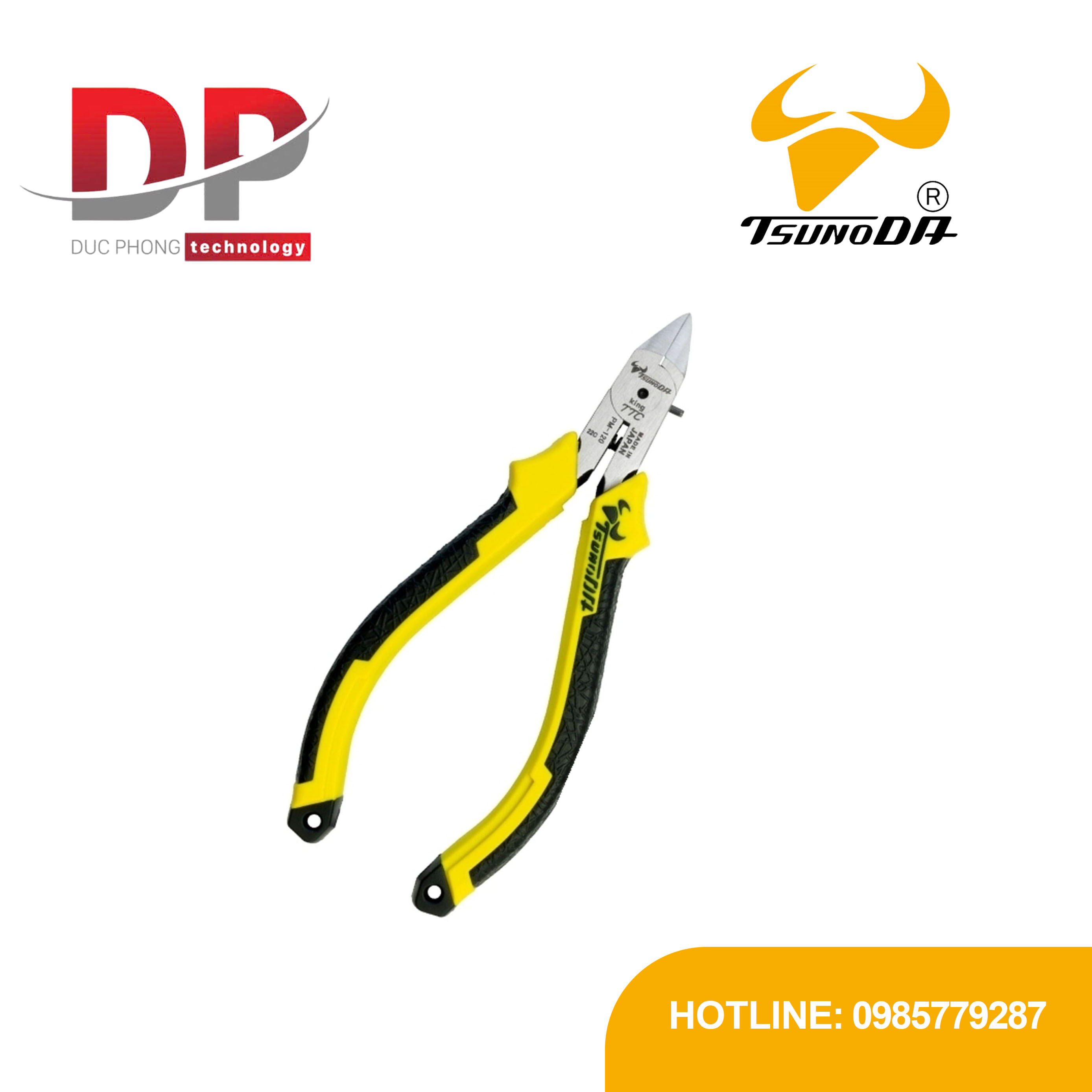 Kìm cắt chính xác lưỡi mảnh cán đúc Tsunoda PM-120DG 120mm