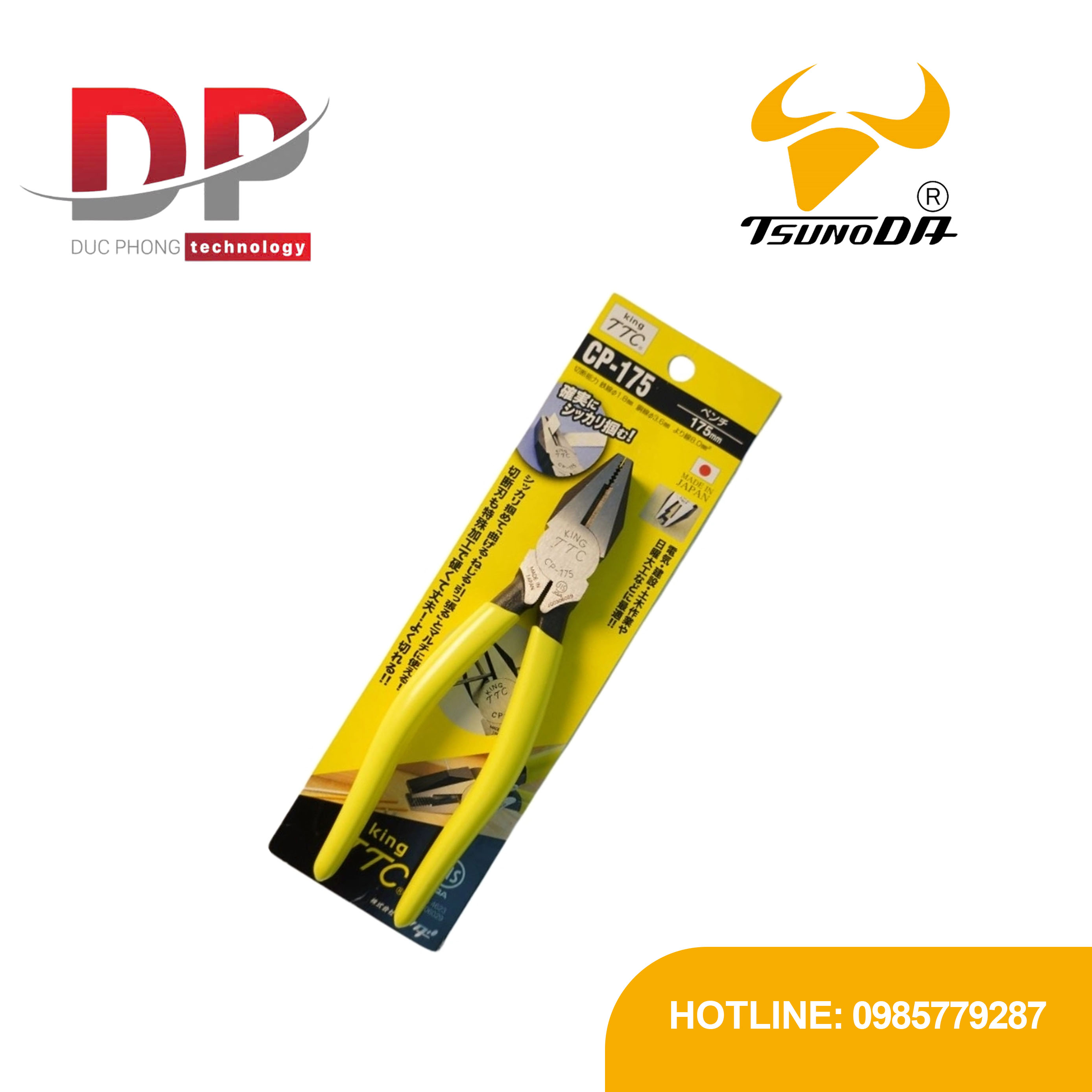 Kìm cắt đa năng 7 inch Tsunoda CP-175 | Cắt thép 2.0mm