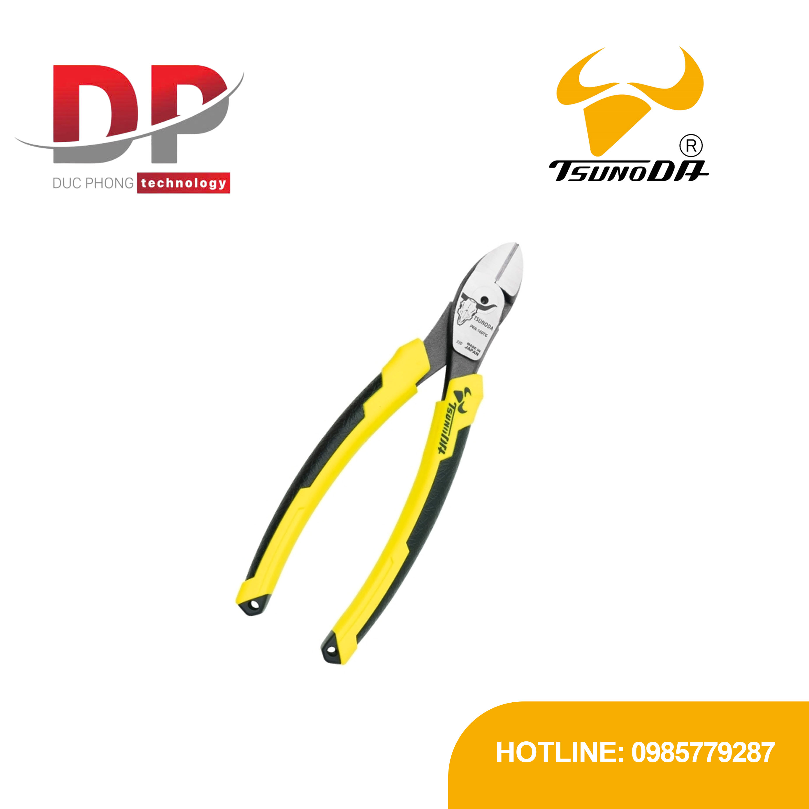 Kìm cắt dây cứng cán đúc Tsunoda PKN-160TG 165mm Nhật Bản