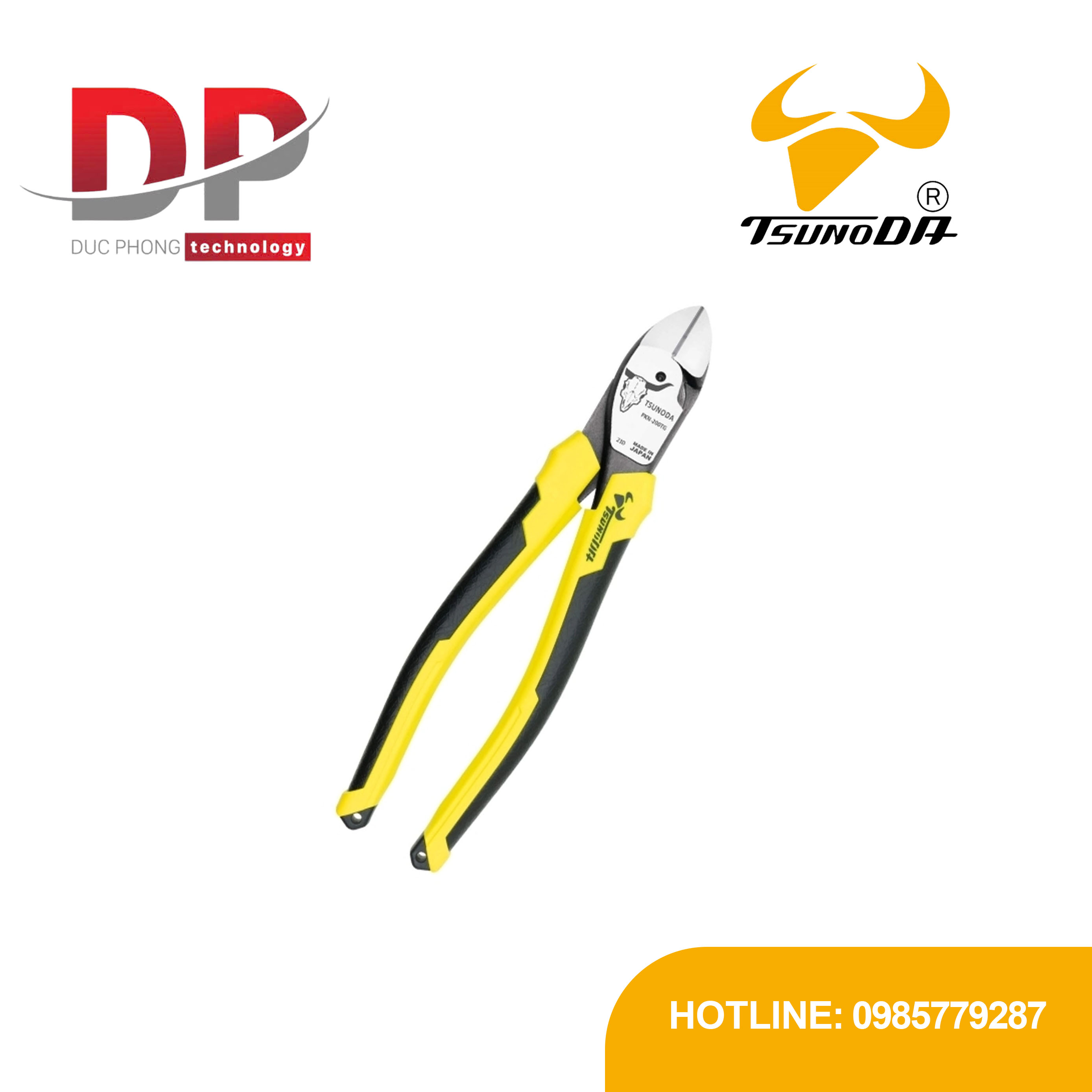 Kìm cắt dây cứng cán đúc Tsunoda PKN-200TG 210mm Nhật Bản