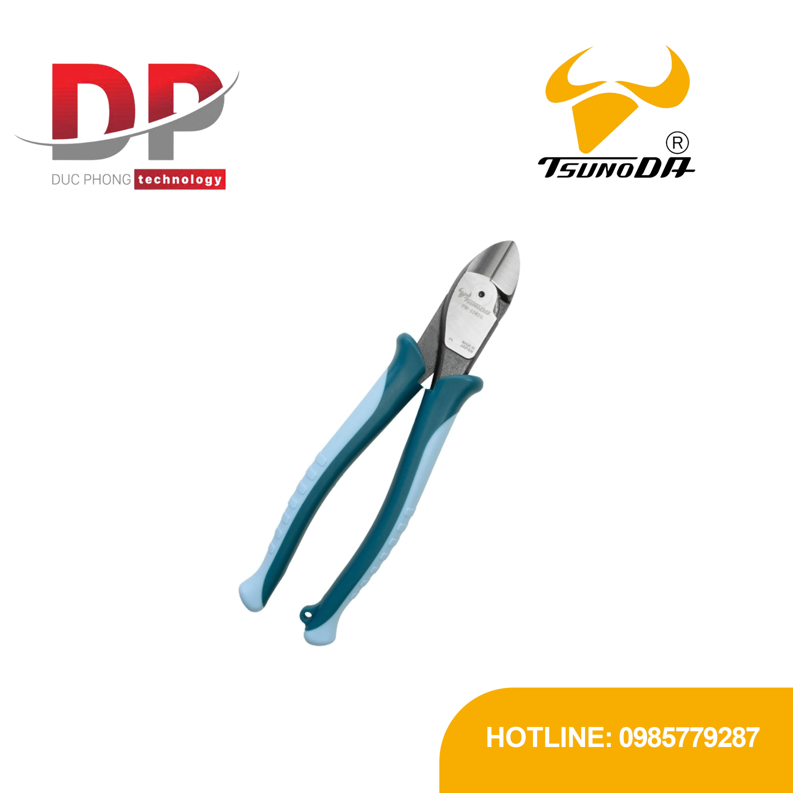 Kìm cắt dây cứng tác động mạnh Tsunoda PW-324DG