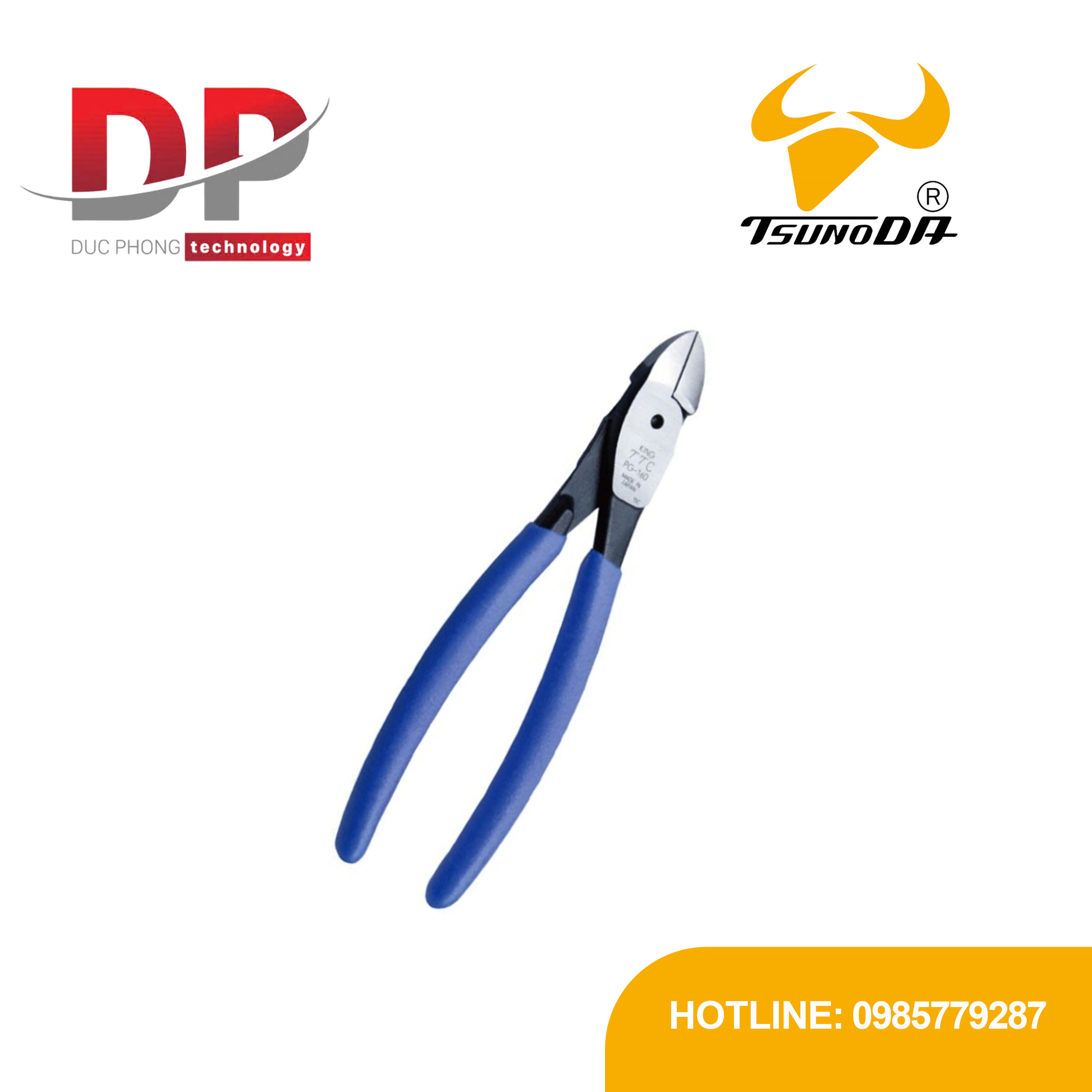 Kìm cắt dây cứng Tsunoda PG-160 165mm Nhật Bản