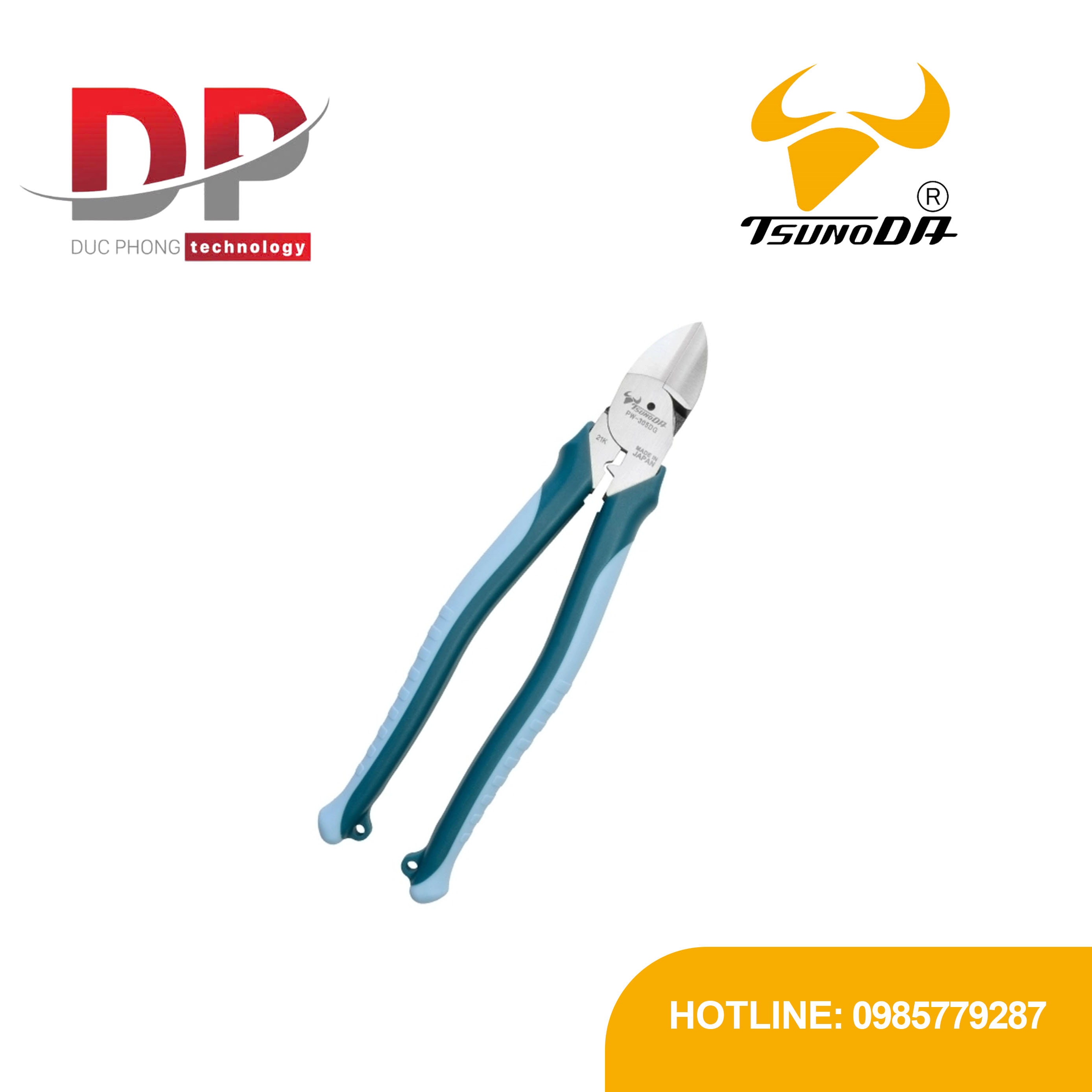 Kìm cắt lưỡi mỏng có bấm cos Tsunoda PW-305DG 225mm