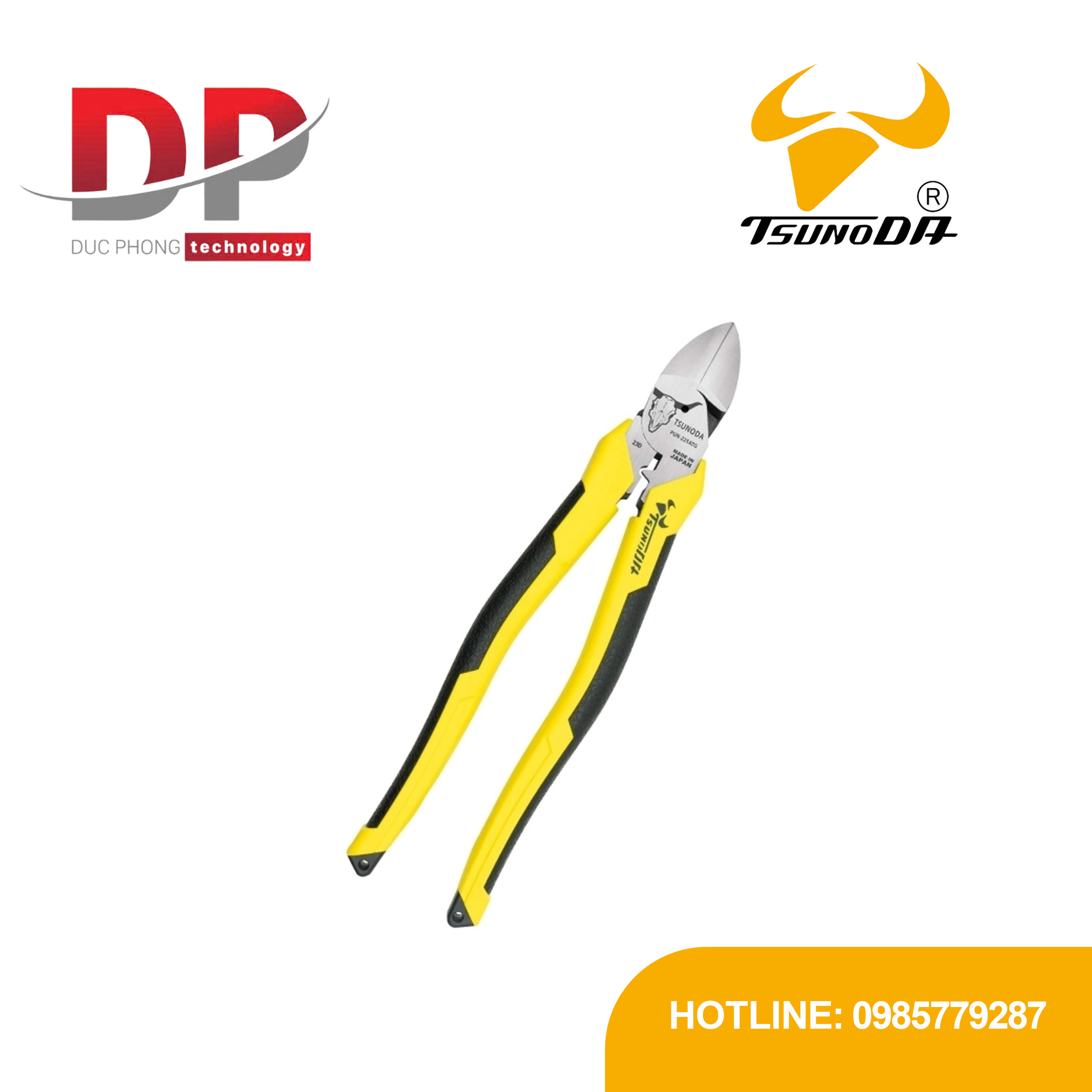 Kìm cắt lưỡi mỏng có bấm cos Tsunoda PUN-225ATG 225mm