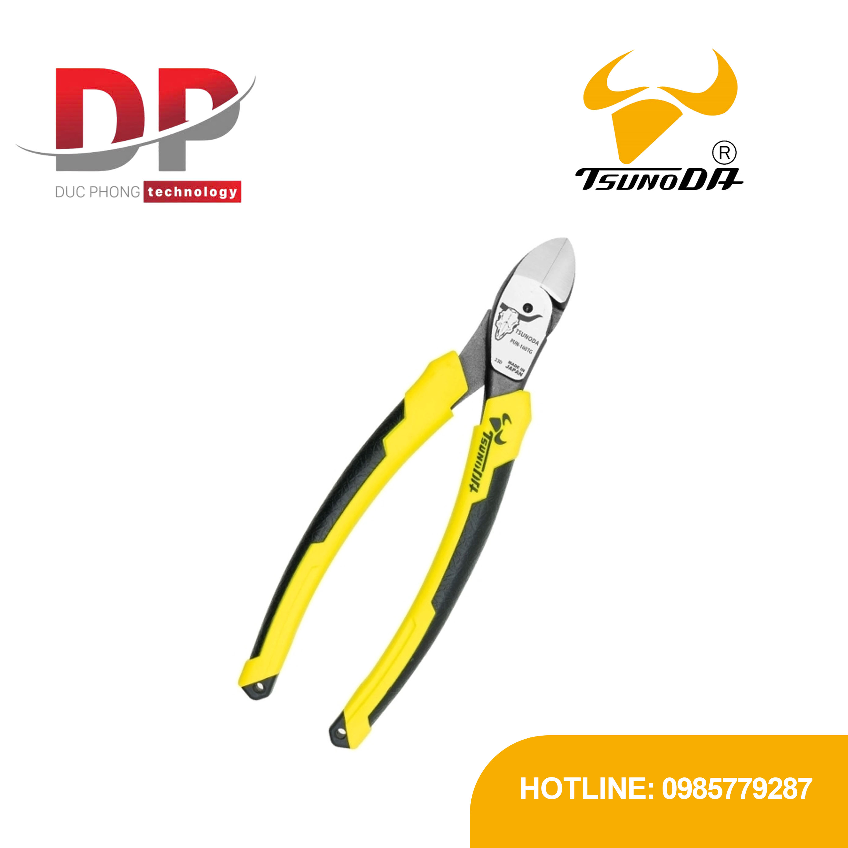 Kìm cắt lưỡi mỏng cán đúc Tsunoda PUN-160TG 160mm