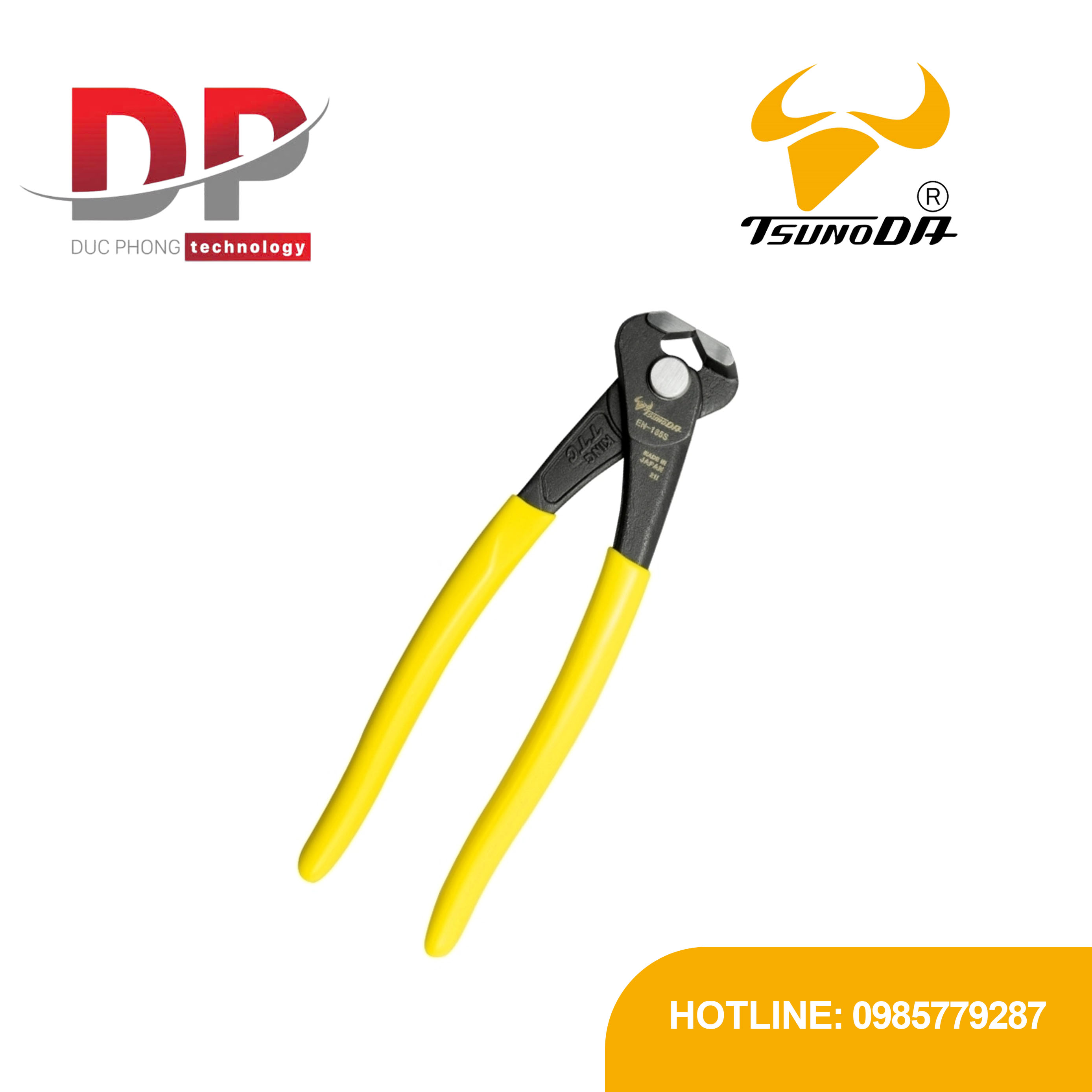 Kìm cắt mép lưỡi mỏng 165mm Tsunoda EN-165S | Kìm cua Nhật Bản