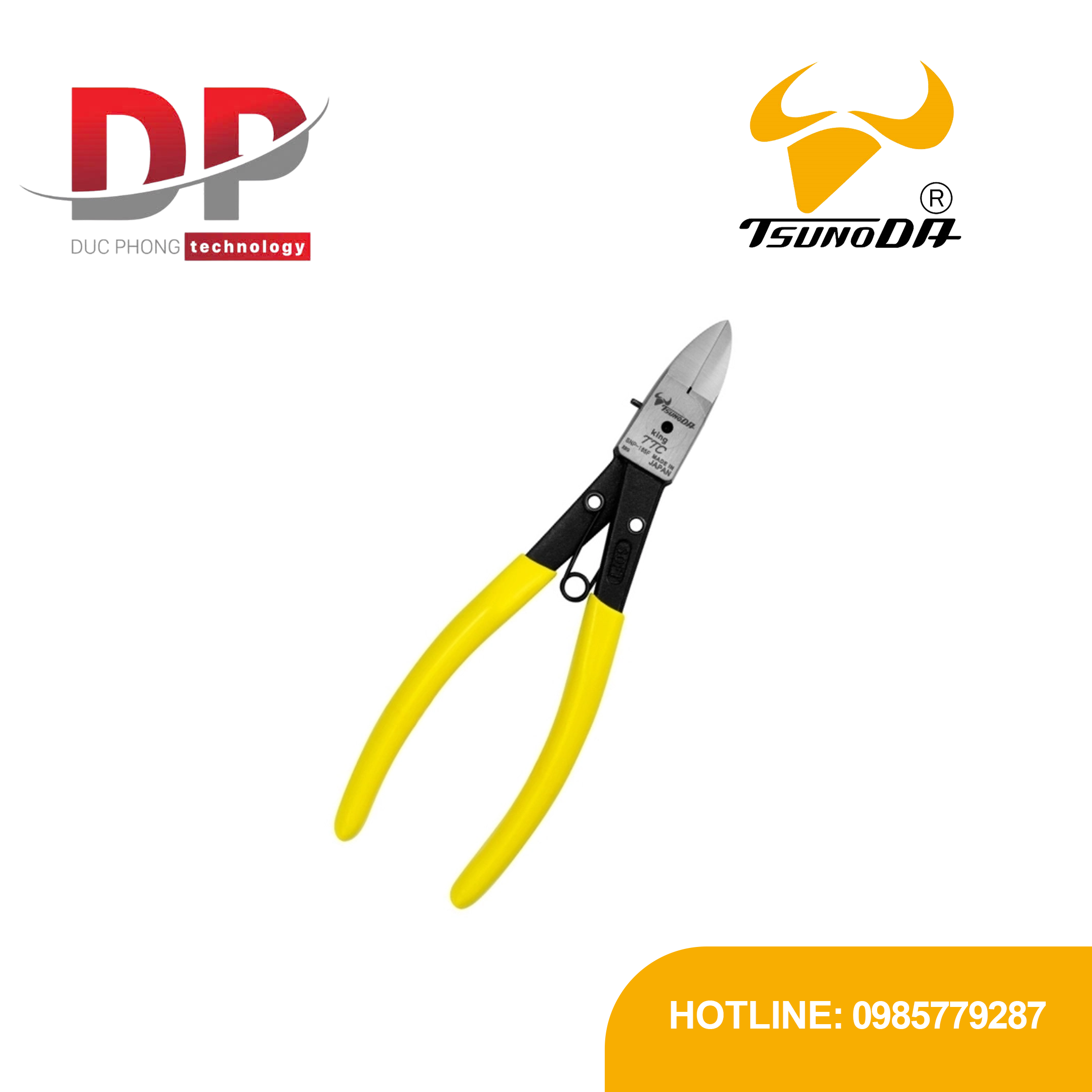 Kìm cắt nhựa siêu mỏng lưỡi phẳng Tsunoda SNP-165F 165 mm