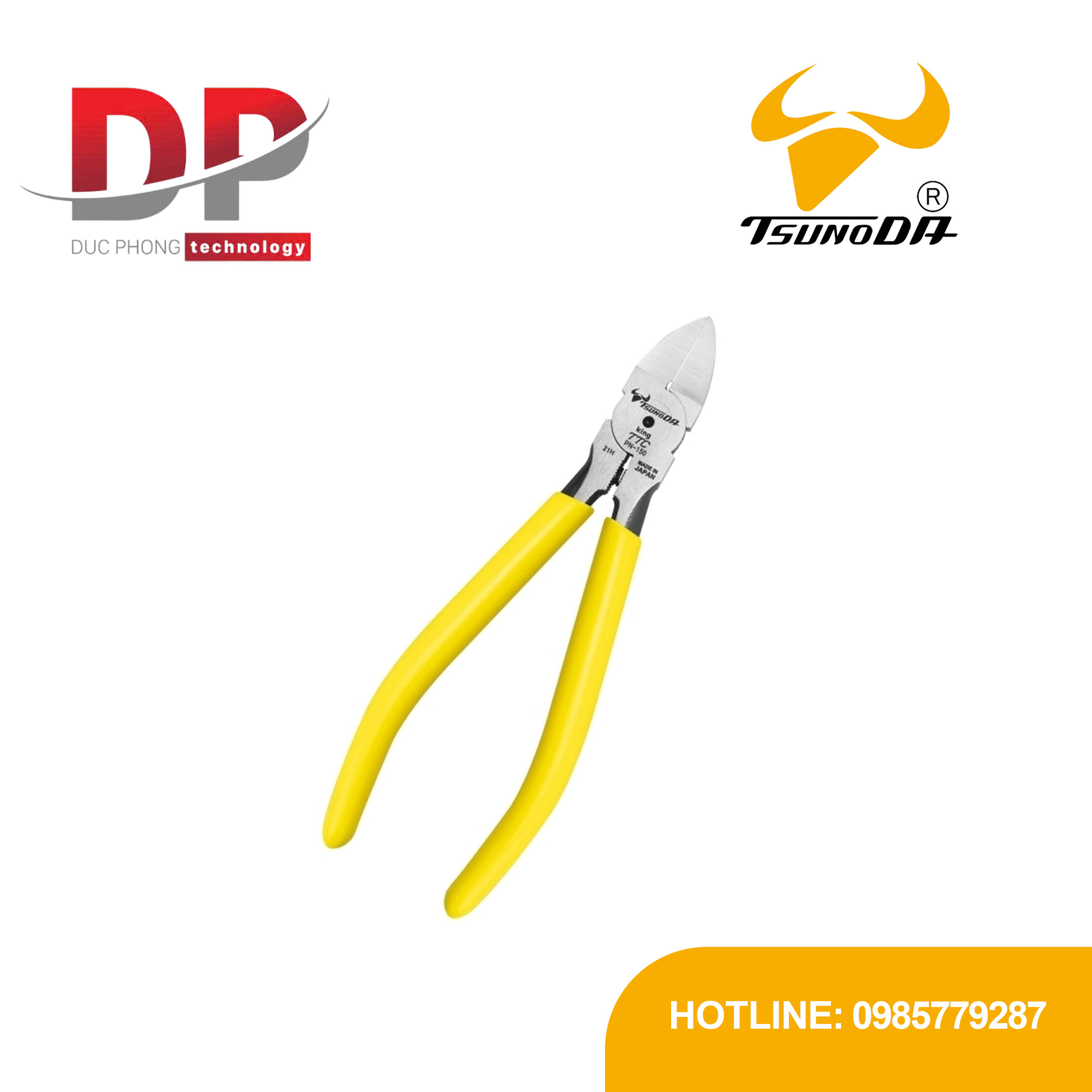 Kìm cắt nhựa Tsunoda PN-150 153mm Nhật Bản, cắt nhựa phi 4.0 mm