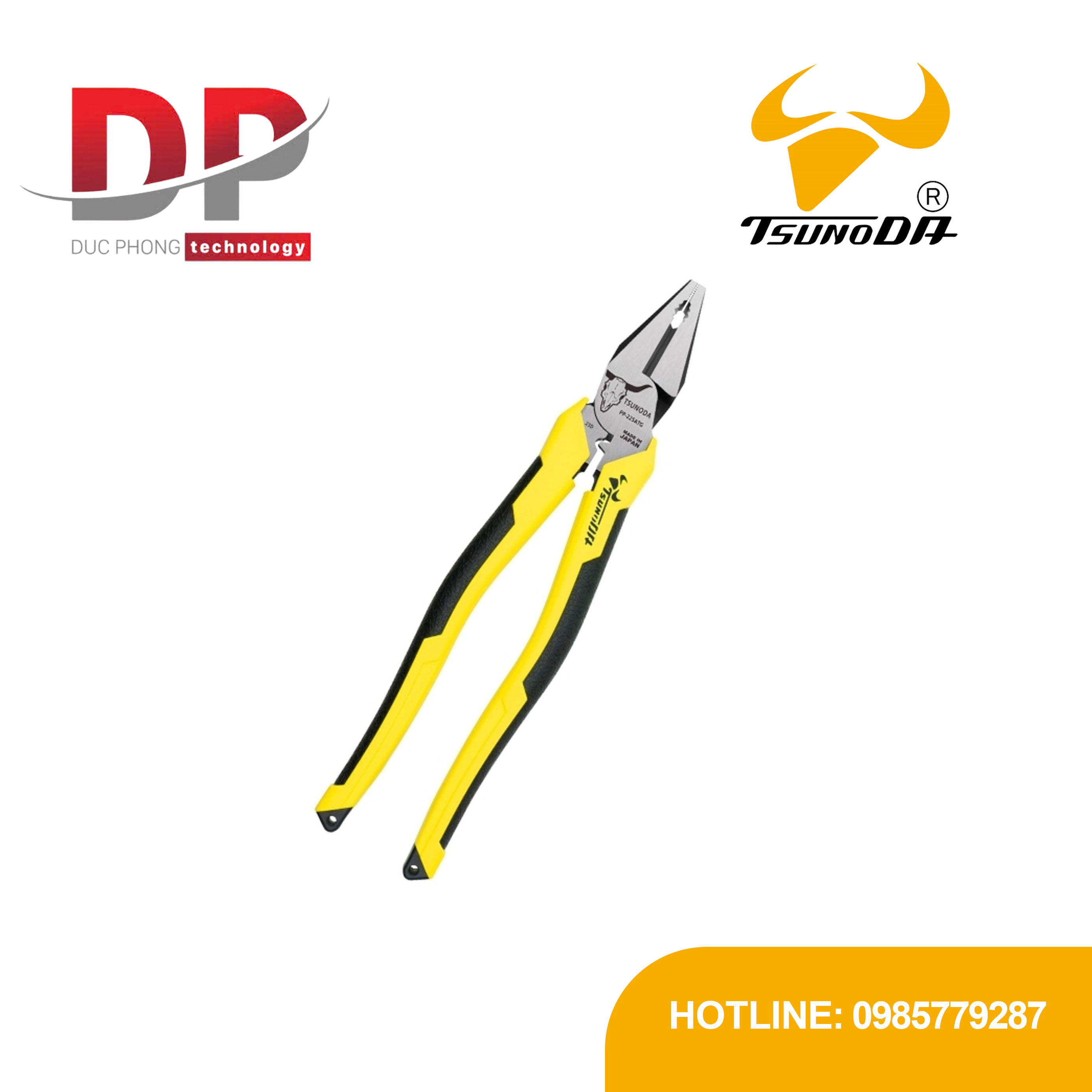 Kìm điện đa năng bấm cos cán đúc Tsunoda PP-225ATG 228mm