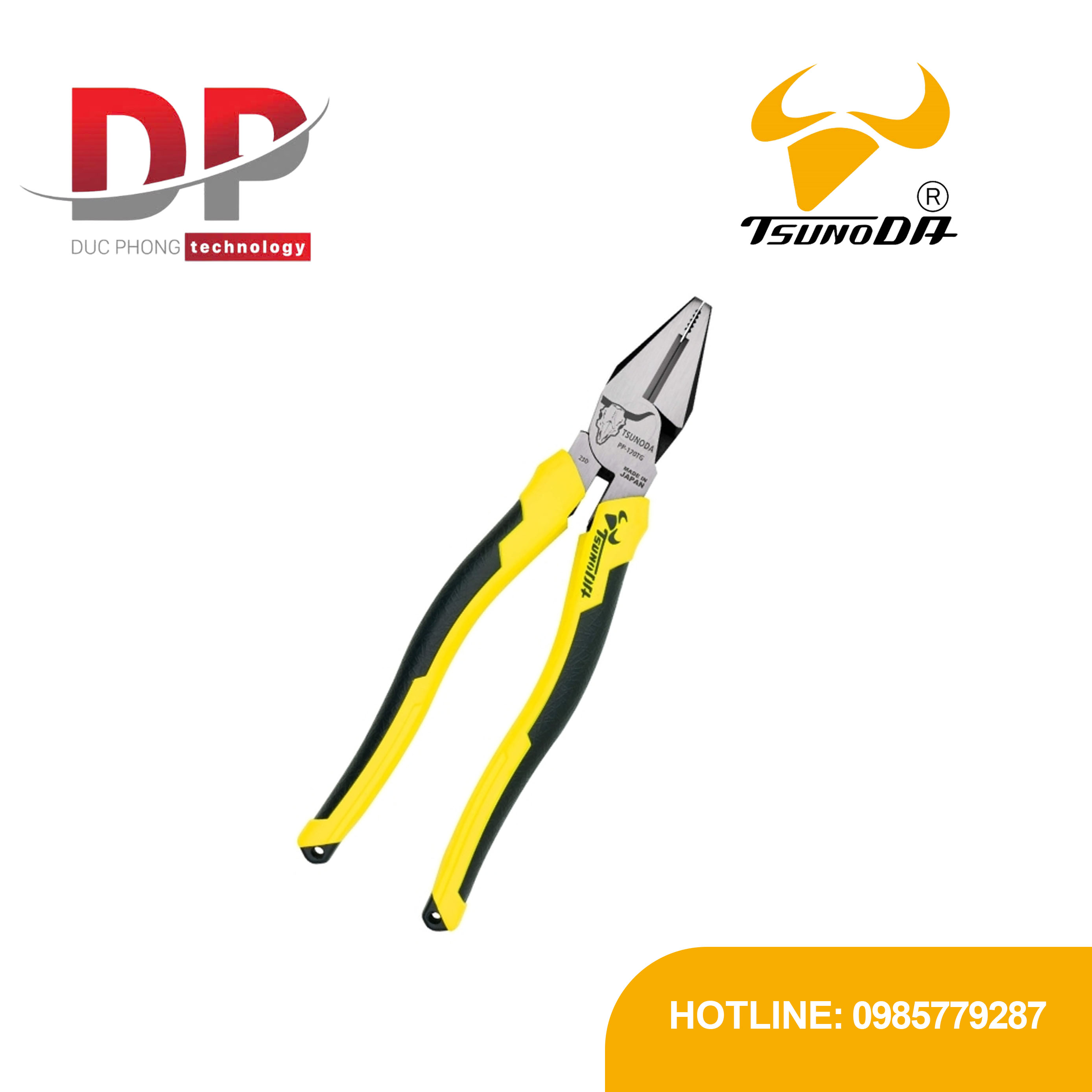 Kìm điện đa năng cán đúc Tsunoda PP-175TG 190mm