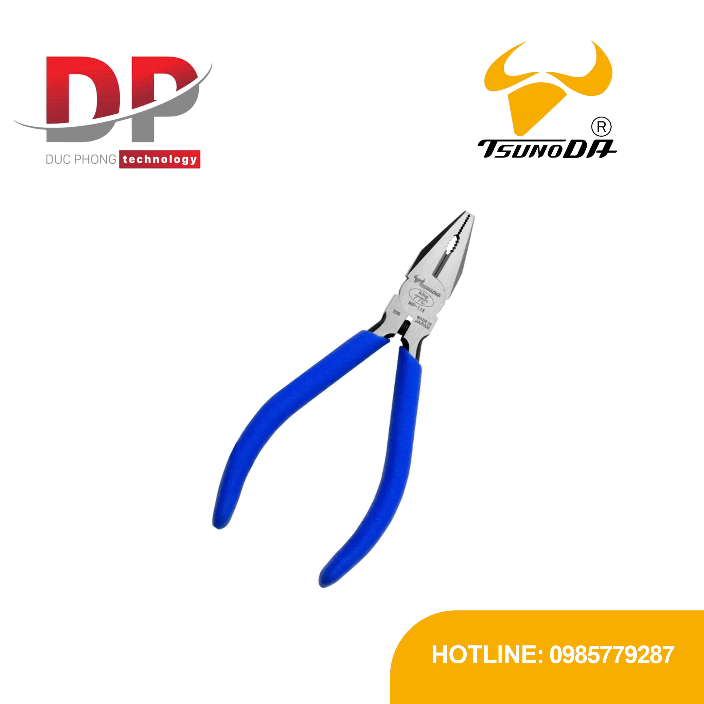 Kìm điện mini Tsunoda MP-115 117mm (có lò xo), cắt Thép không gỉ.