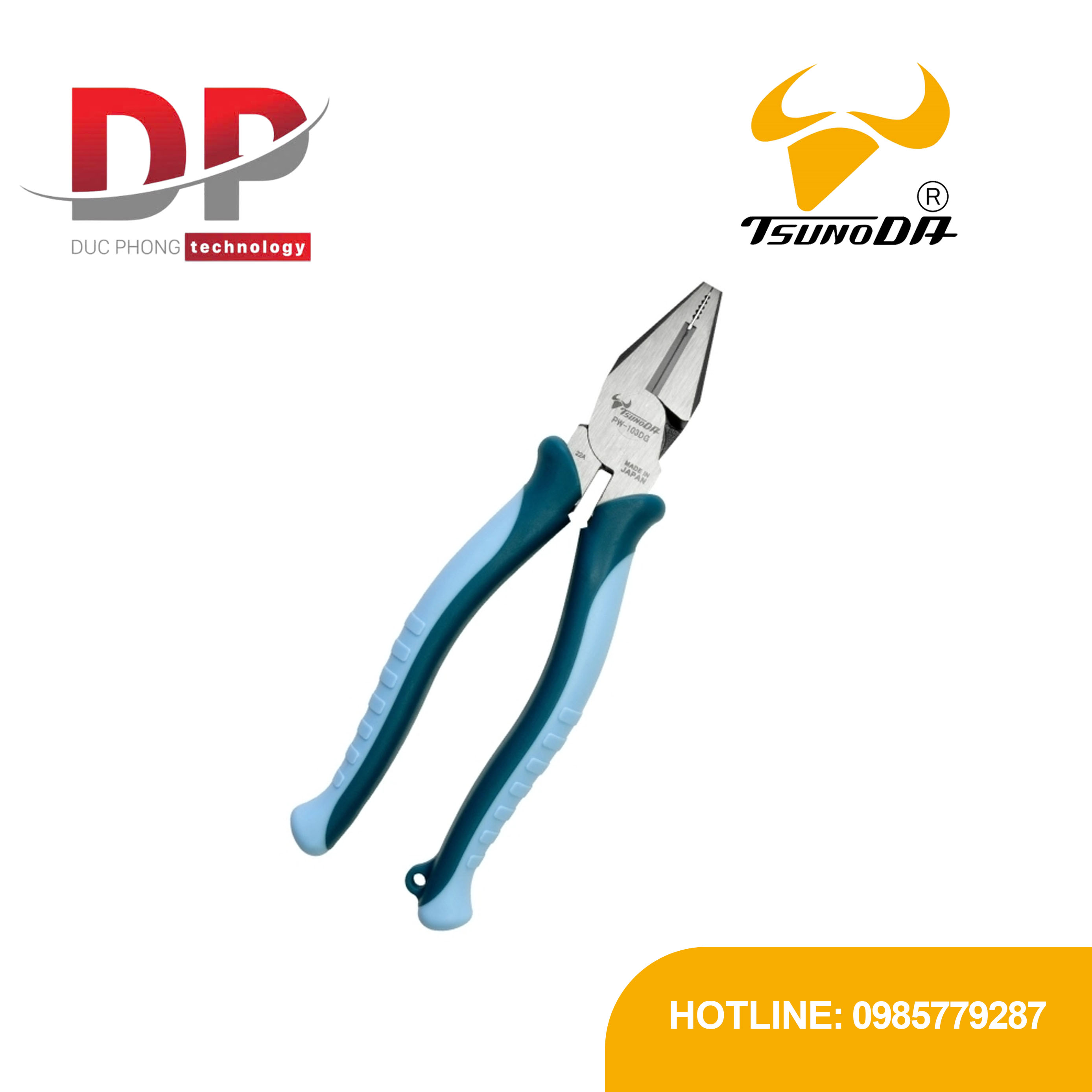 Kìm điện tác động mạnh Tsunoda PW-103DG 175mm