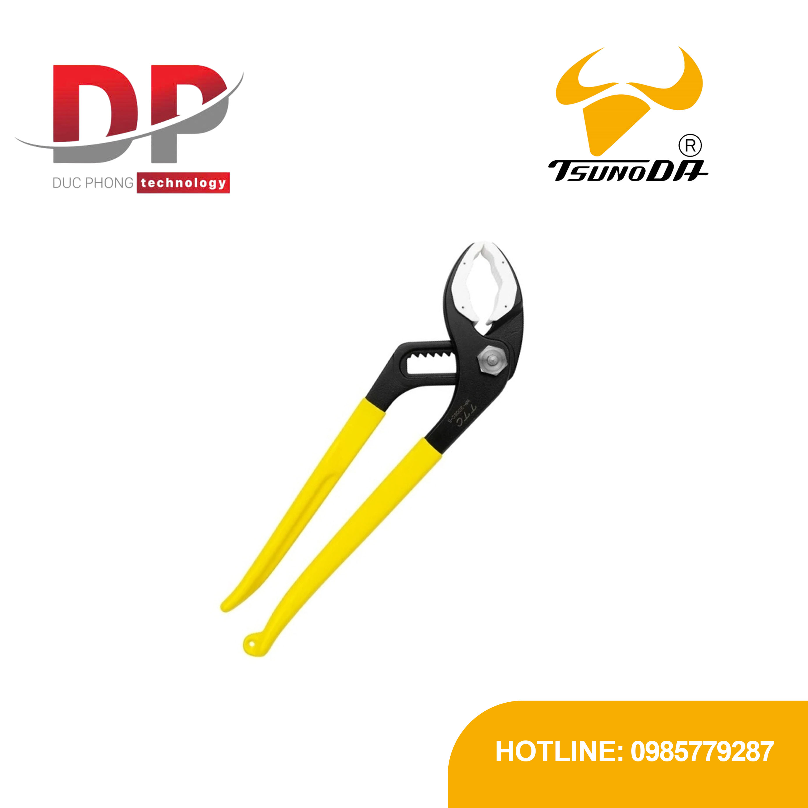 Kìm mỏ quạ, mỏ nhựa chống trầy Tsunoda WP-300SC-S 12 inch, có lò xo