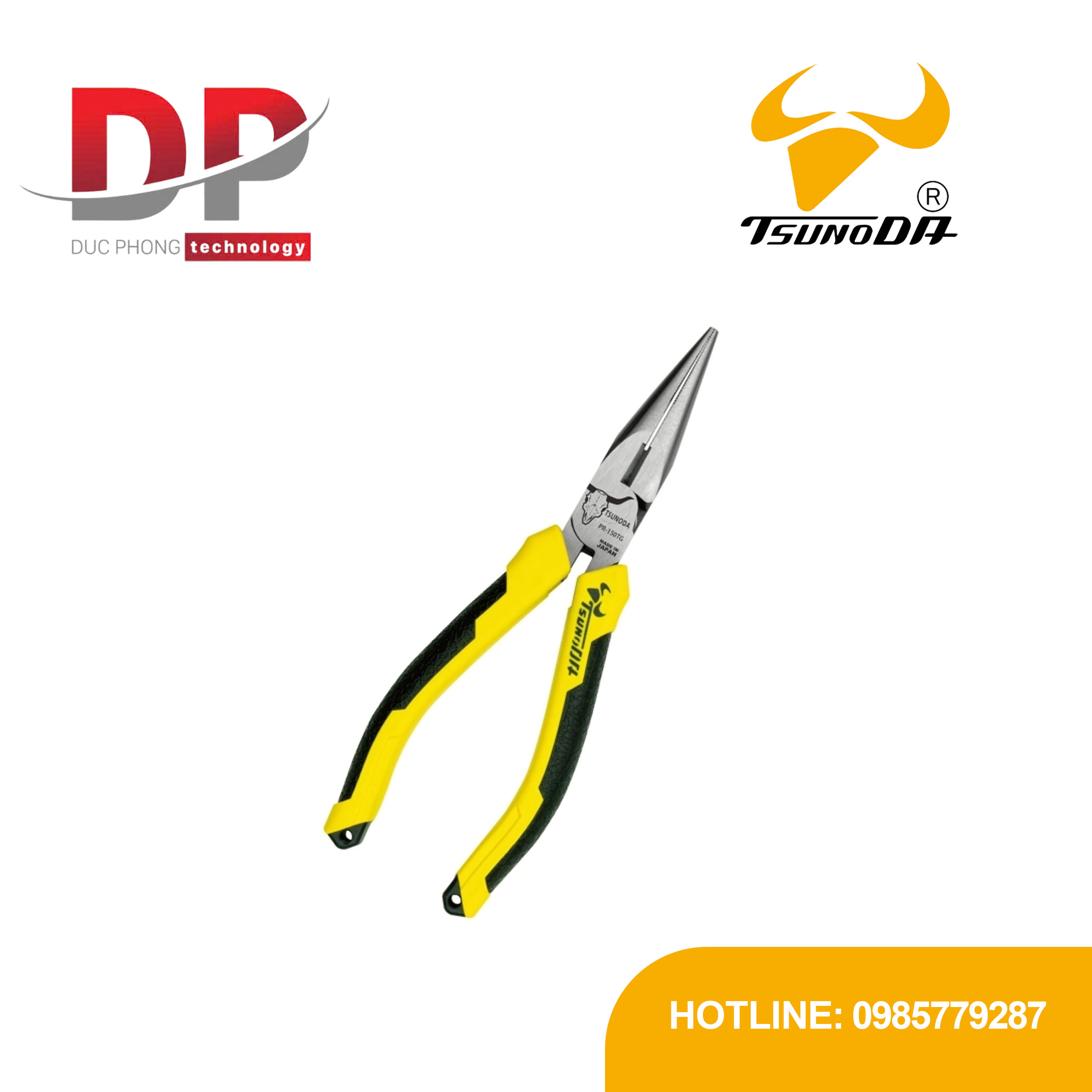 Kìm mũi nhọn cán đúc Tsunoda PR-150TG 170mm