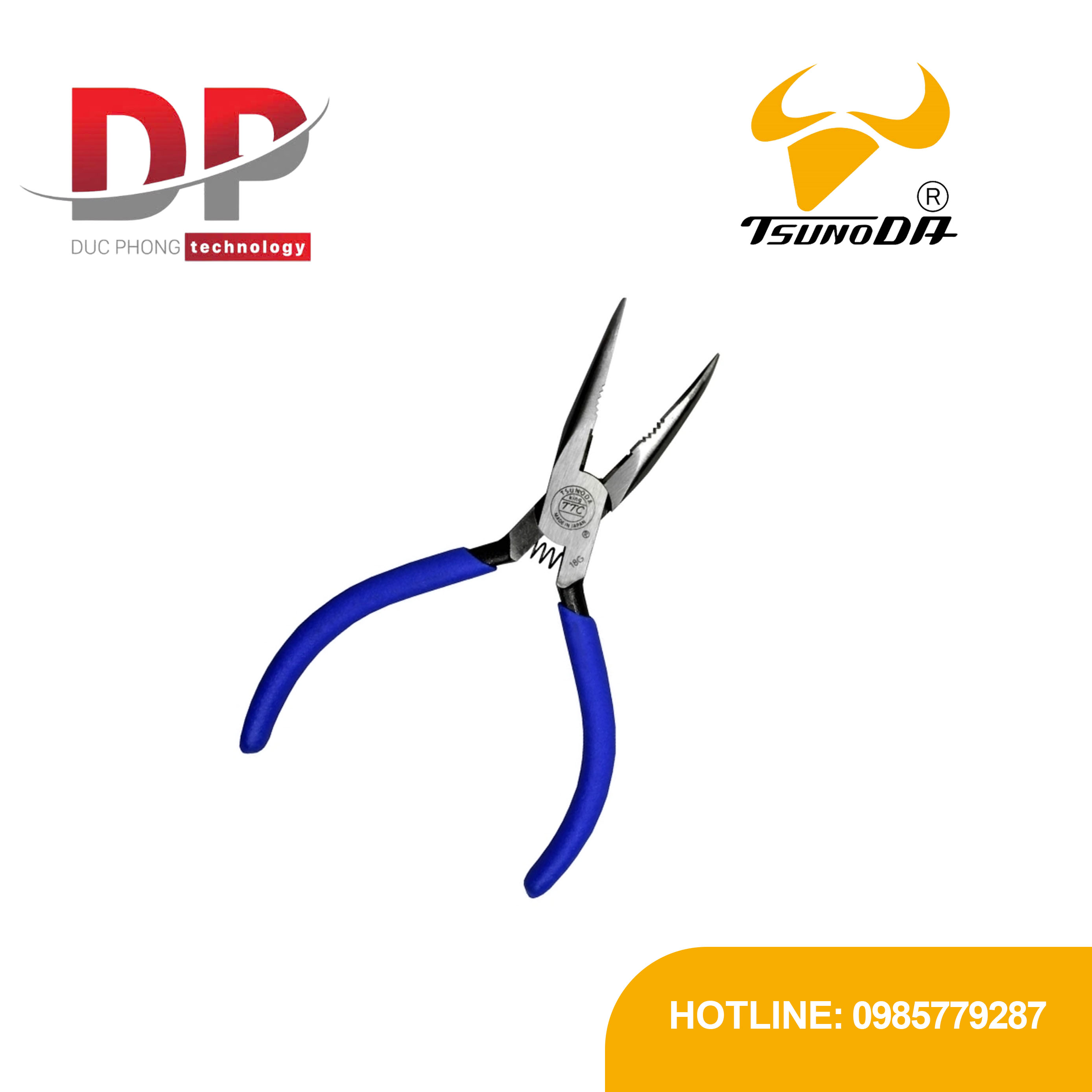 Kìm mũi nhọn cong 45 độ Tsunoda RB-125 125mm Nhật Bản