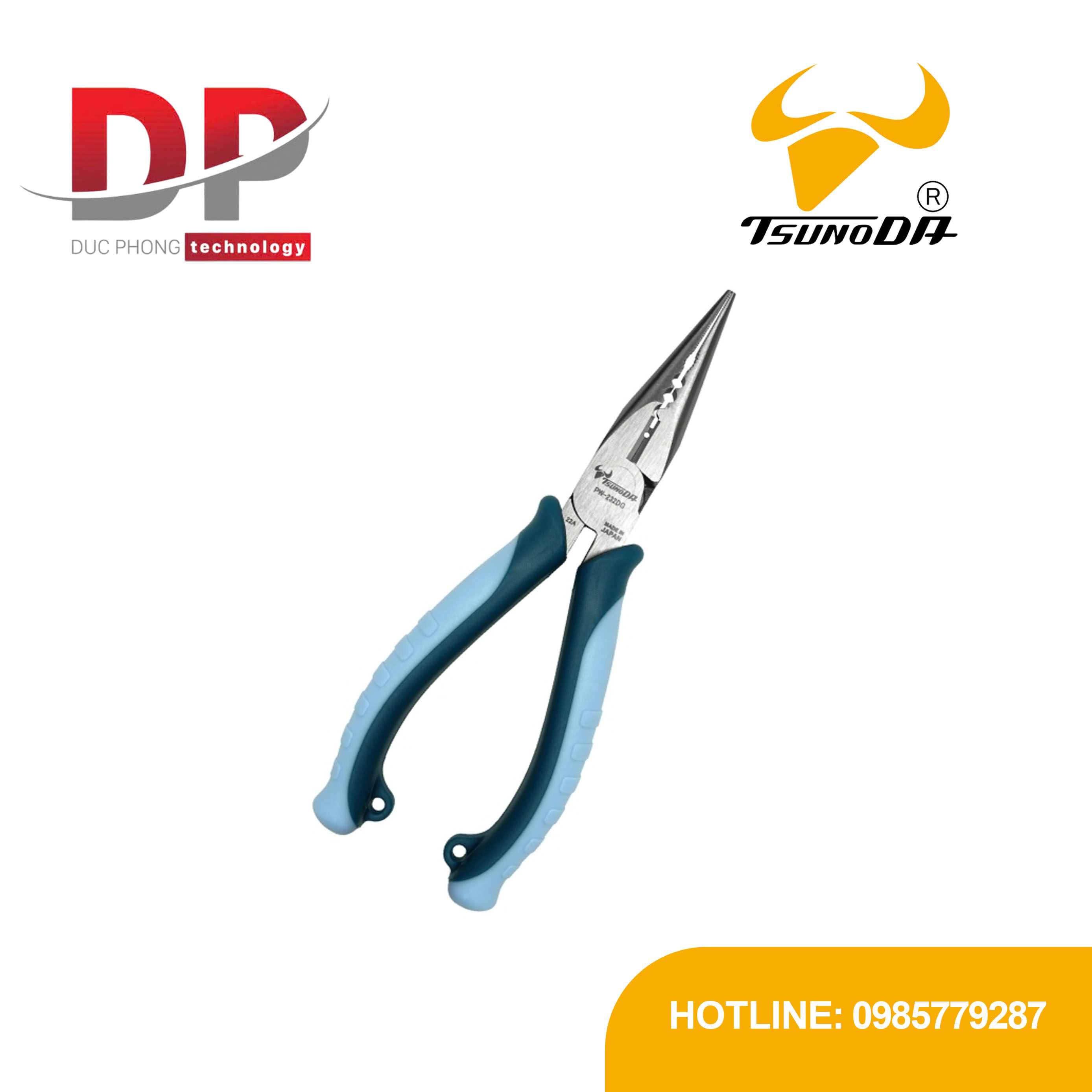 Kìm mũi nhọn đa năng tác động mạnh Tsunoda PW-232DG