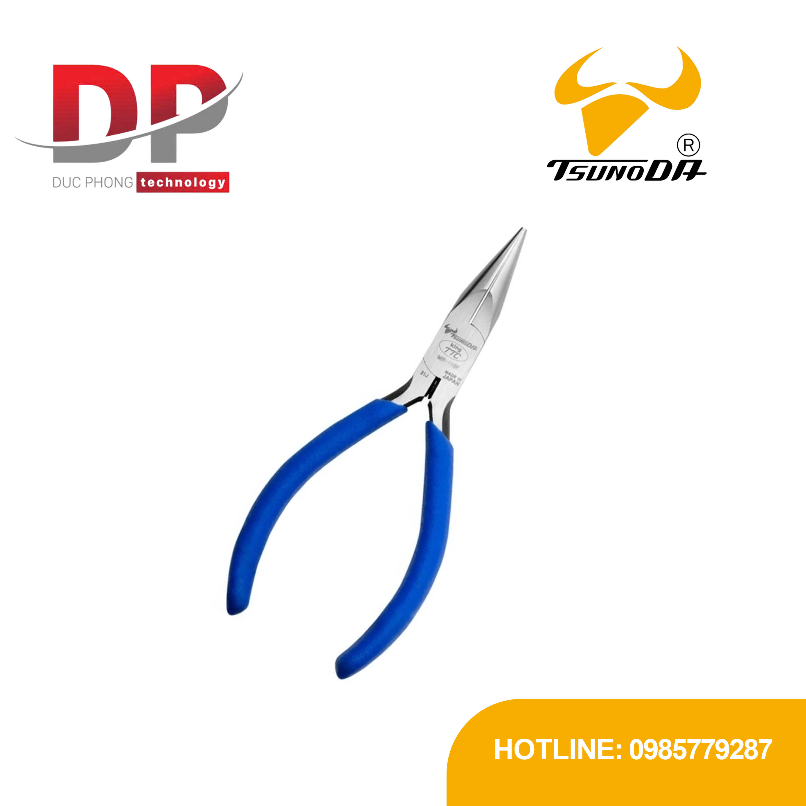 Kìm mũi nhọn hàm phẳng tsunoda MR-120F 132mm