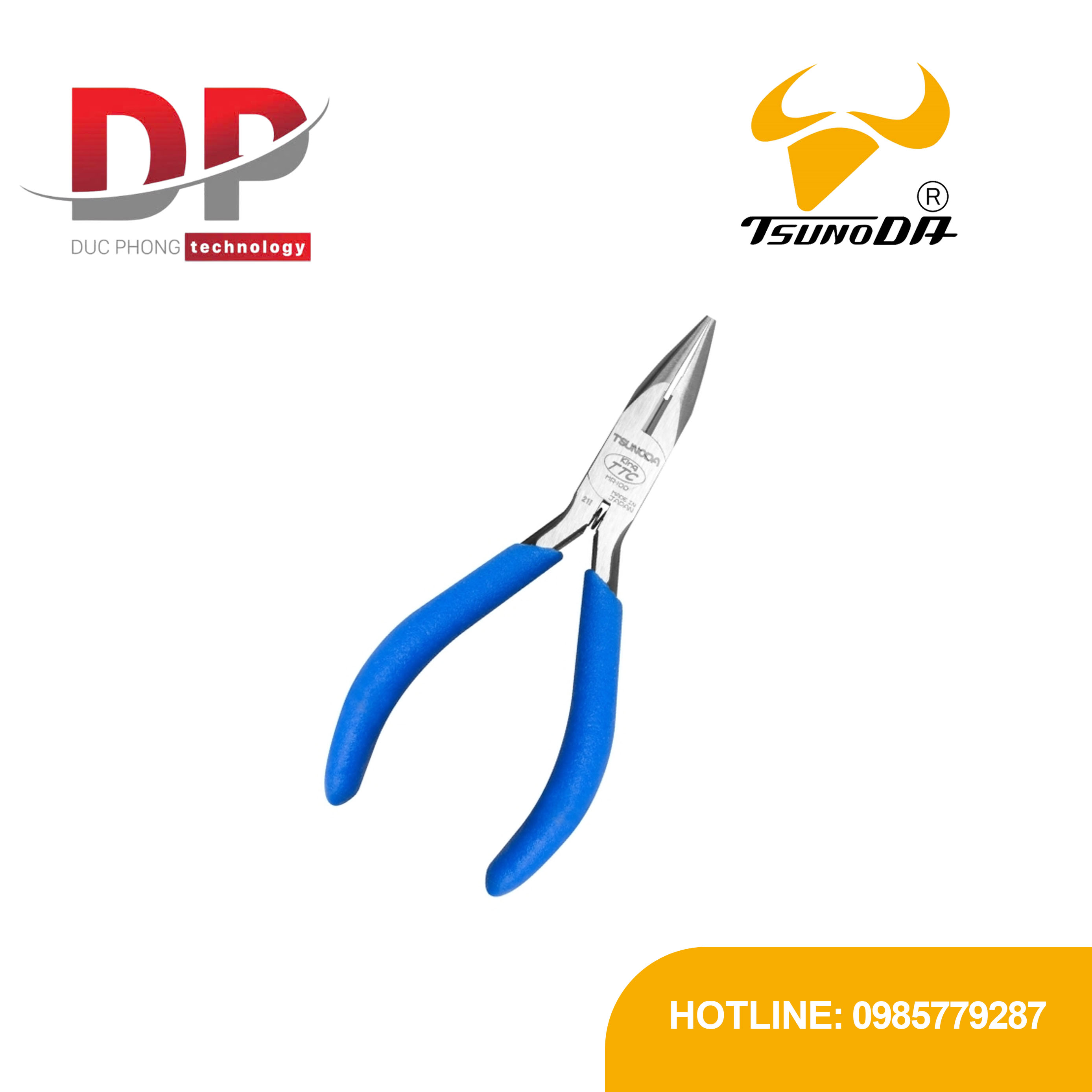 Kìm mũi nhọn mini Tsunoda MR-100 101mm (có lò xo), siêu nhỏ gọn.