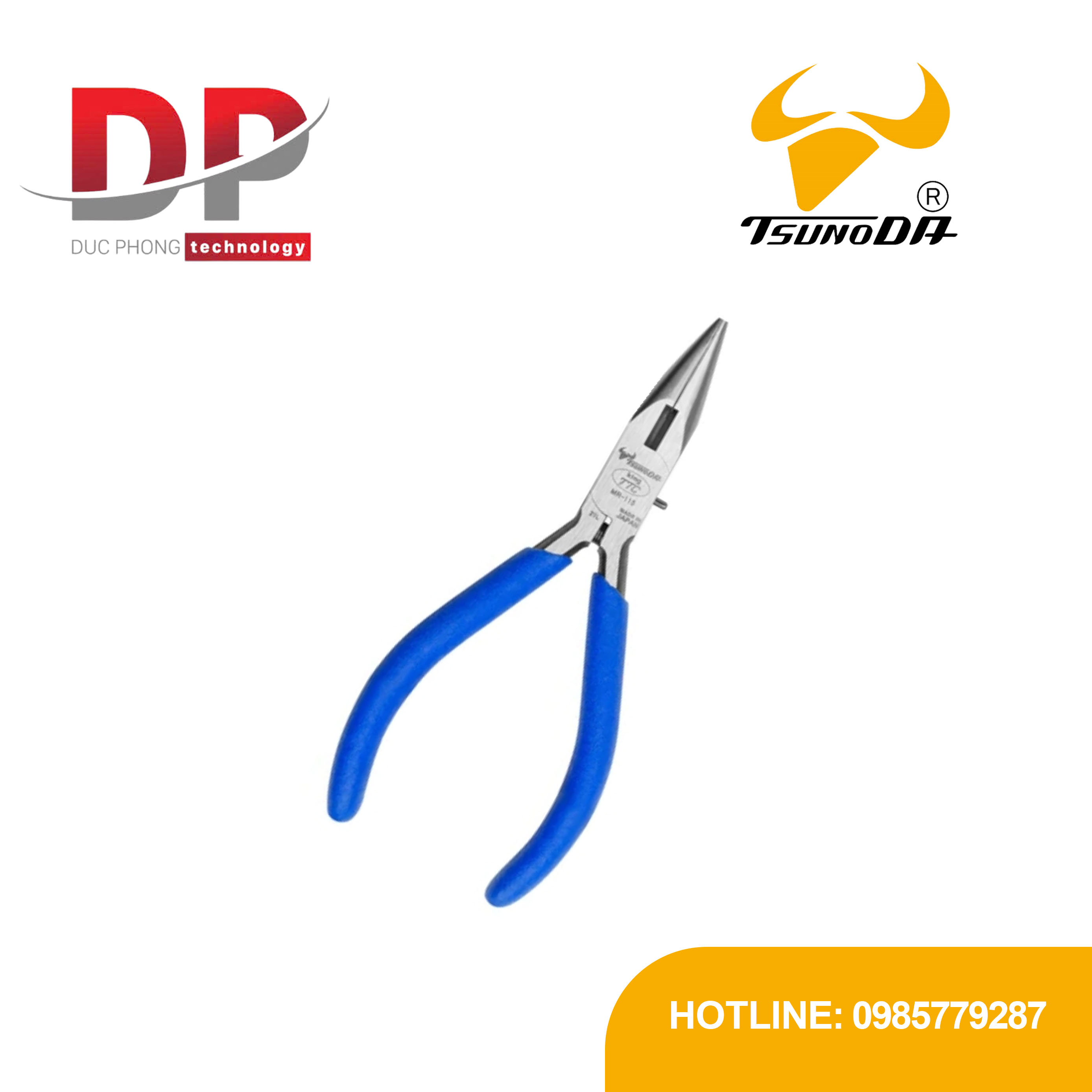 Kìm mũi nhọn mini Tsunoda MR-115 124mm (có lò xo)